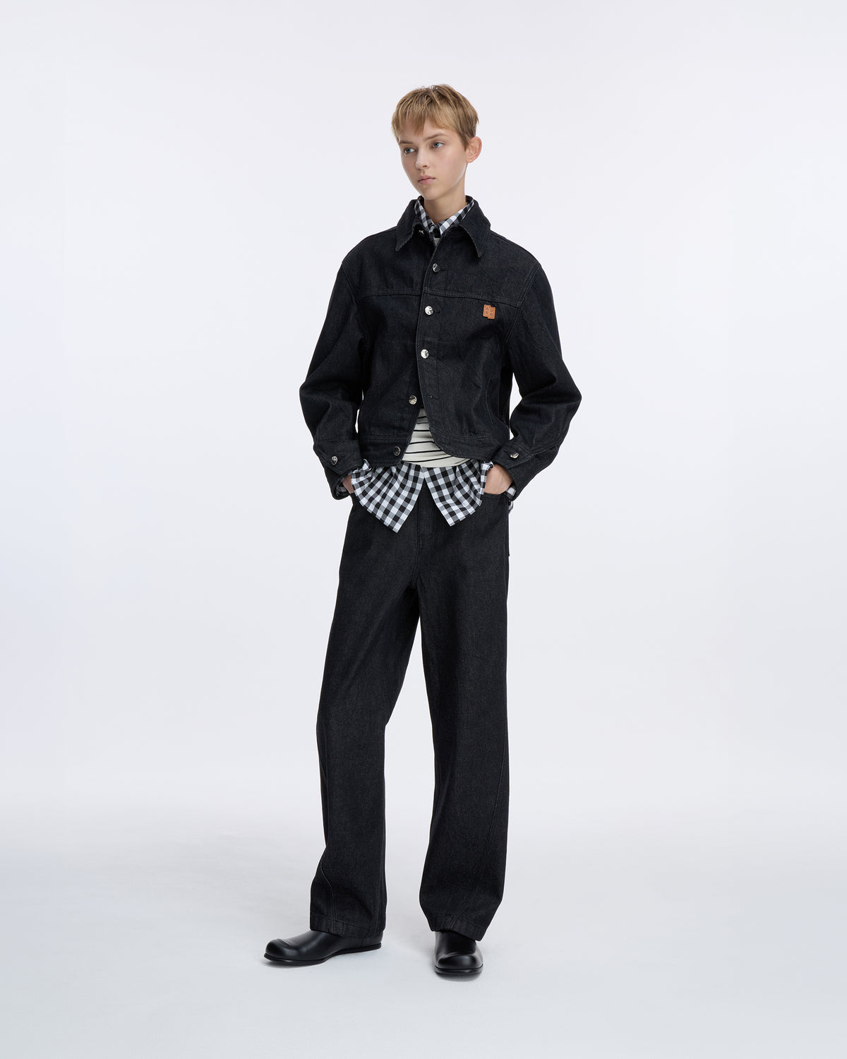 Ader Error - Sig; SV Tag Trucker jacket 01 (Noir) product image 8 | TRAB K-Fashion Australia