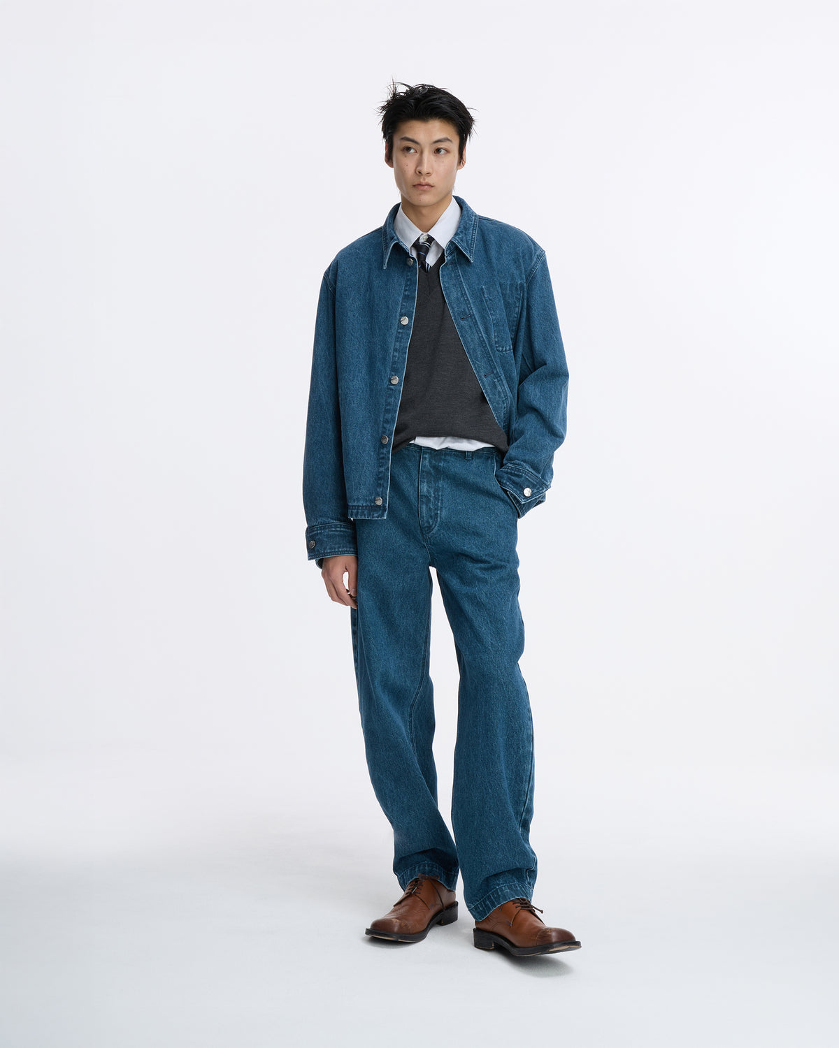 Ader Error - Sig; SV Tag Trucker jacket 02 (Blue) product image 1 | TRAB K-Fashion Australia
