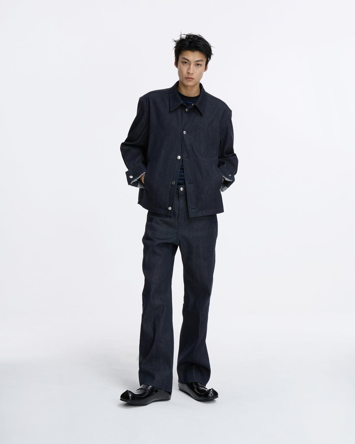 Ader Error - Sig; SV Tag Trucker jacket 02 (Dark Navy) product image 6 | TRAB K-Fashion Australia