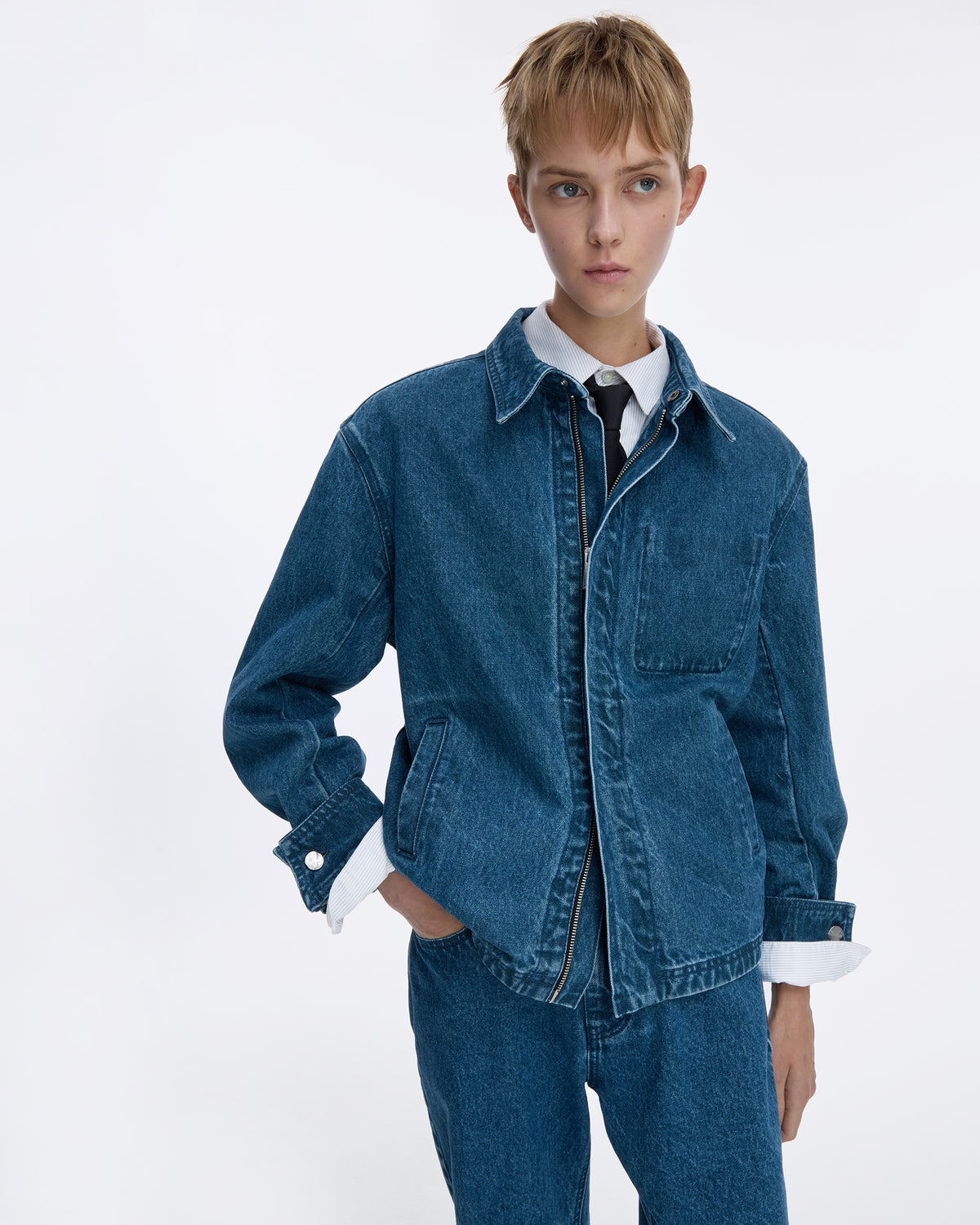 Ader Error - Sig; SV Tag Trucker jacket 03 (Blue) product image 9 | TRAB K-Fashion Australia
