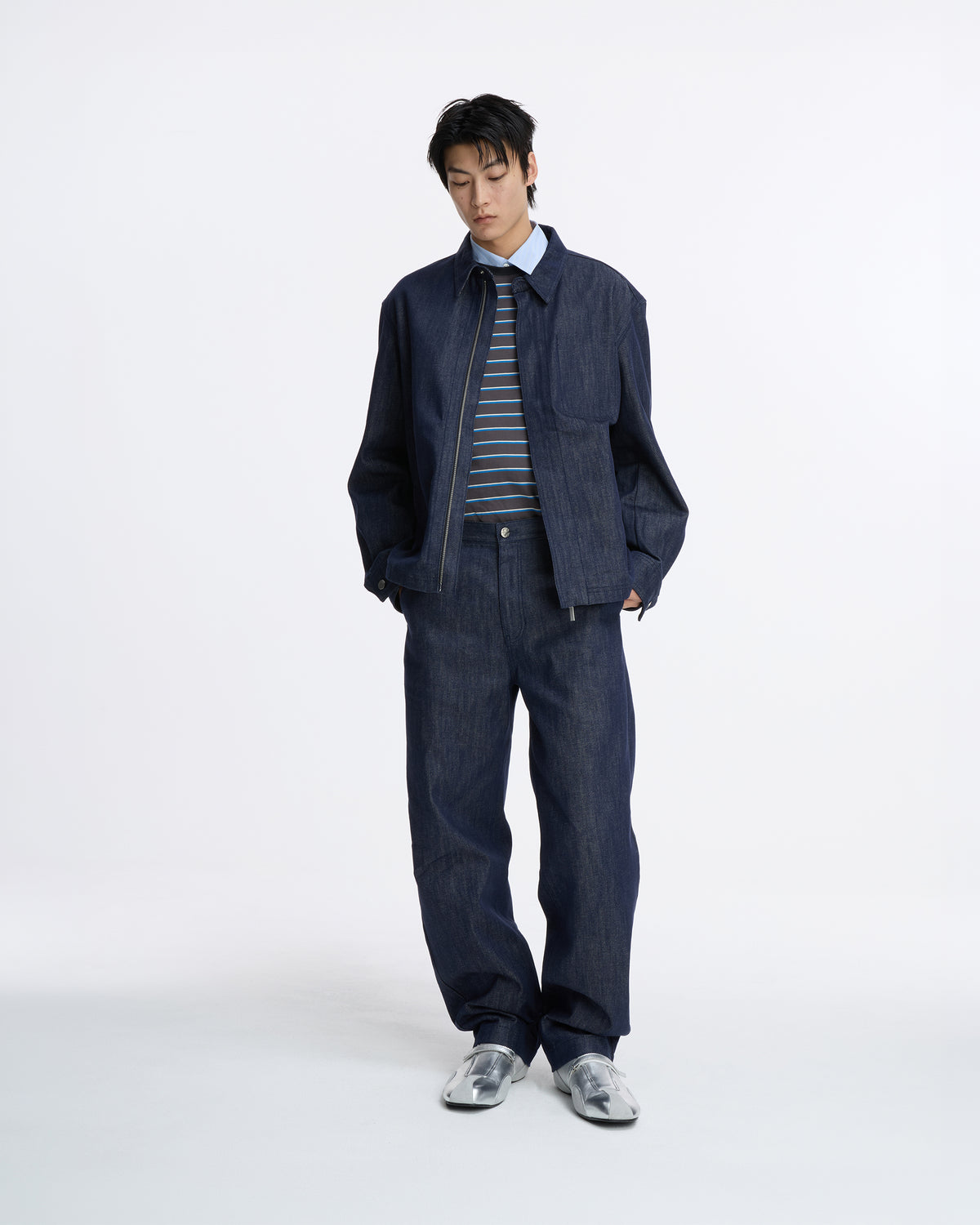 Ader Error - Sig; SV Tag Trucker jacket 03 (Dark Blue) product image 1 | TRAB K-Fashion Australia
