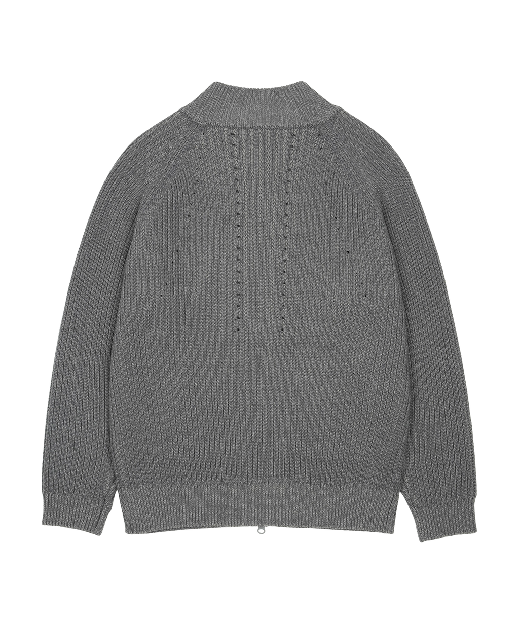San San Gear - Button Zip-Up Knit (Blue Charcoal) product image 2 | TRAB K-Fashion Australia