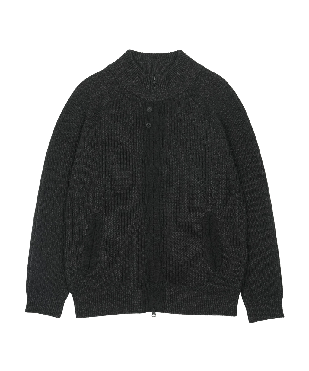San San Gear - Button Zip-Up Knit (Black) product image 1 | TRAB K-Fashion Australia