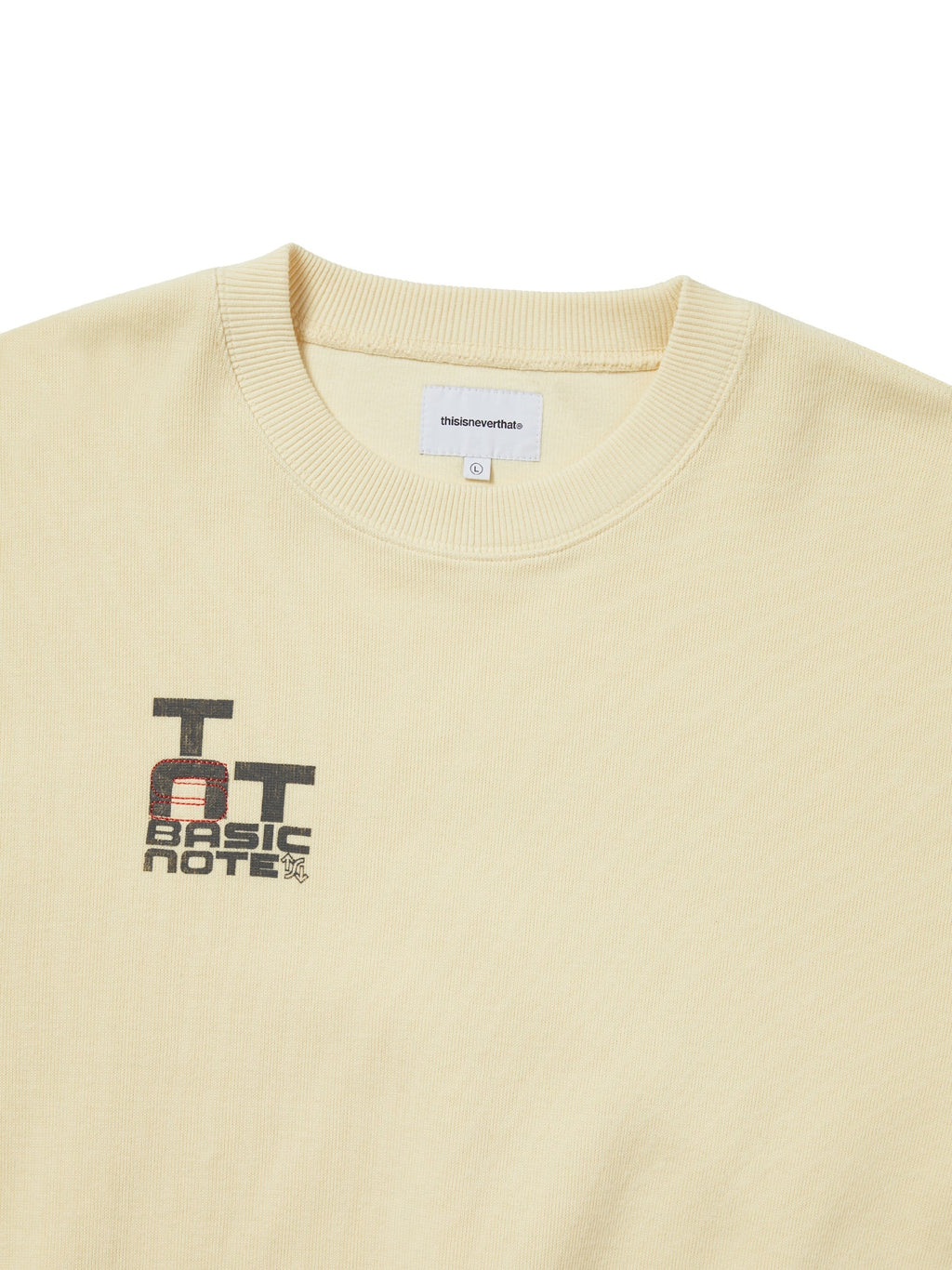 thisisneverthat - Basic Note Crewneck (Pale Lemon) product image 2 | TRAB K-Fashion Australia