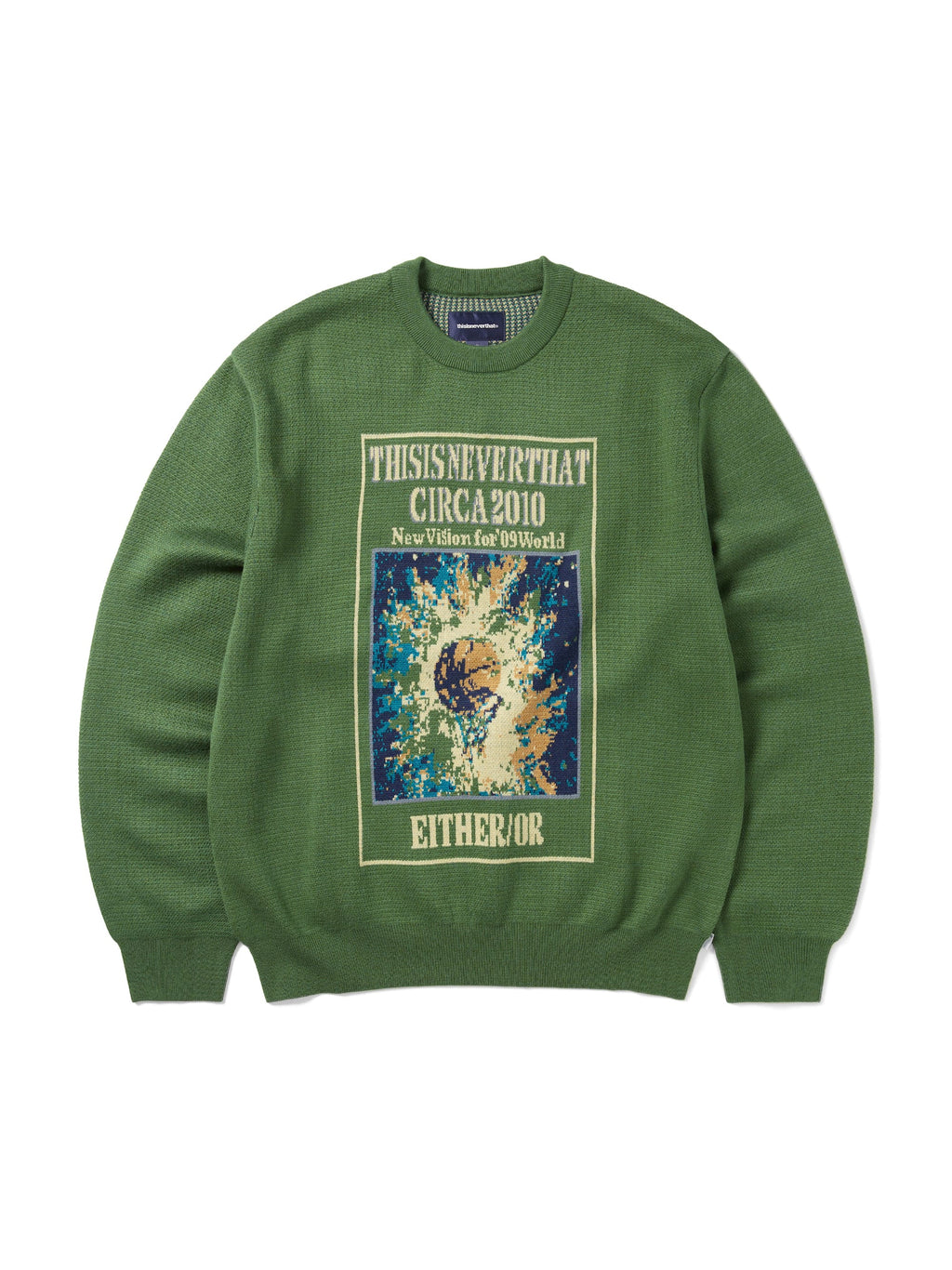thisisneverthat - Basketball Hoop Knit Sweater (Green) product image 1 | TRAB K-Fashion Australia