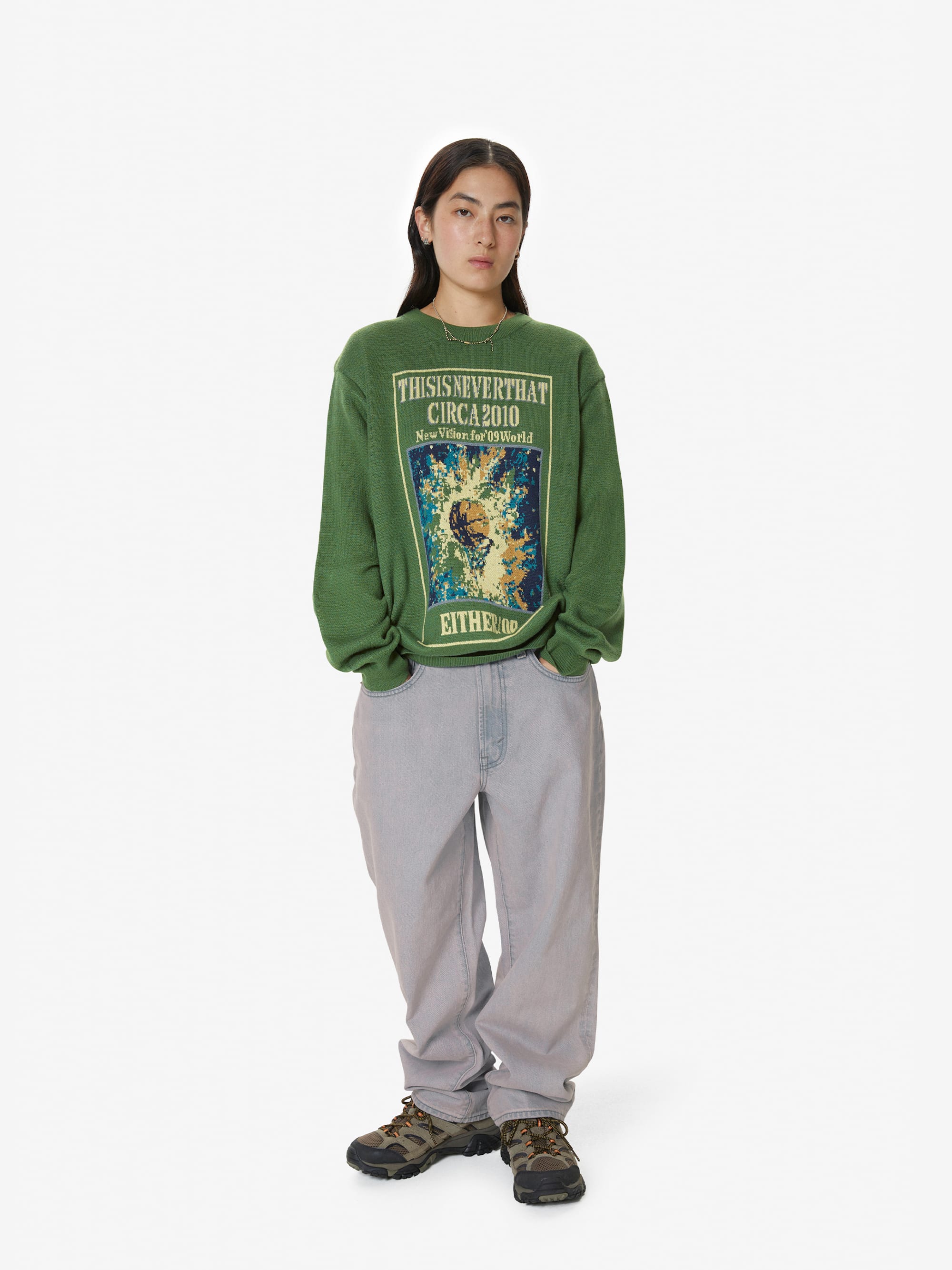 thisisneverthat - Basketball Hoop Knit Sweater (Green) product image 6 | TRAB K-Fashion Australia