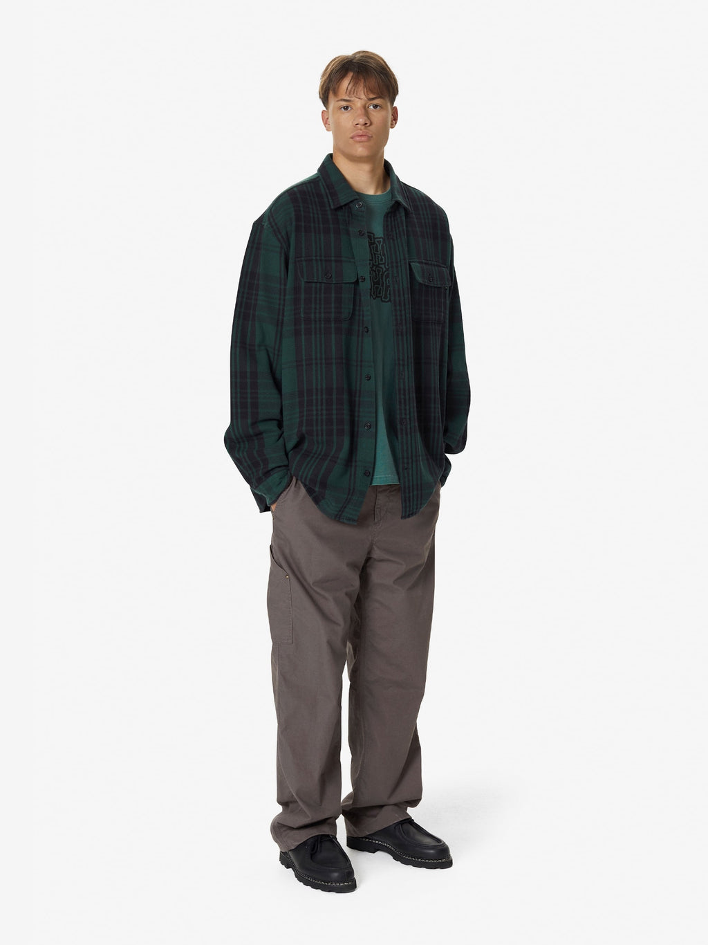 thisisneverthat - Big Flannel Work Shirt (Green) product image 5 | TRAB K-Fashion Australia