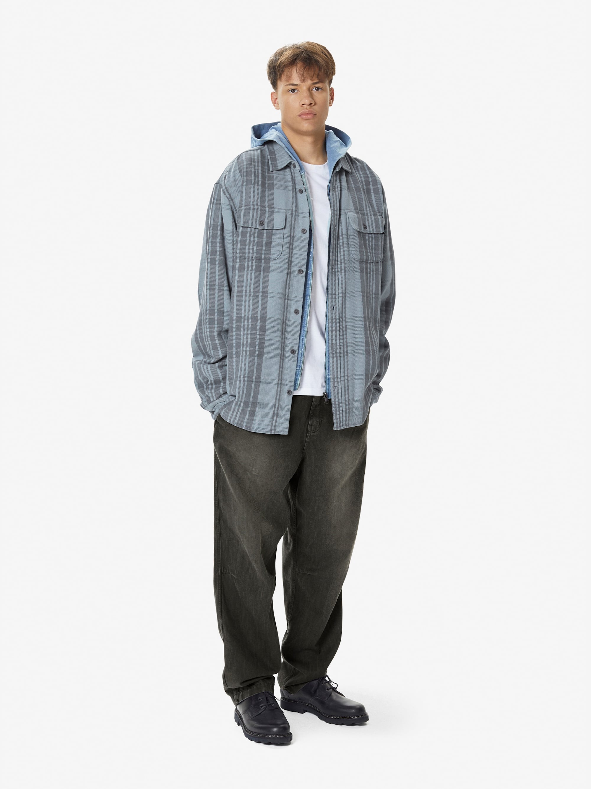 thisisneverthat - Big Flannel Work Shirt (Slate) product image 5 | TRAB K-Fashion Australia