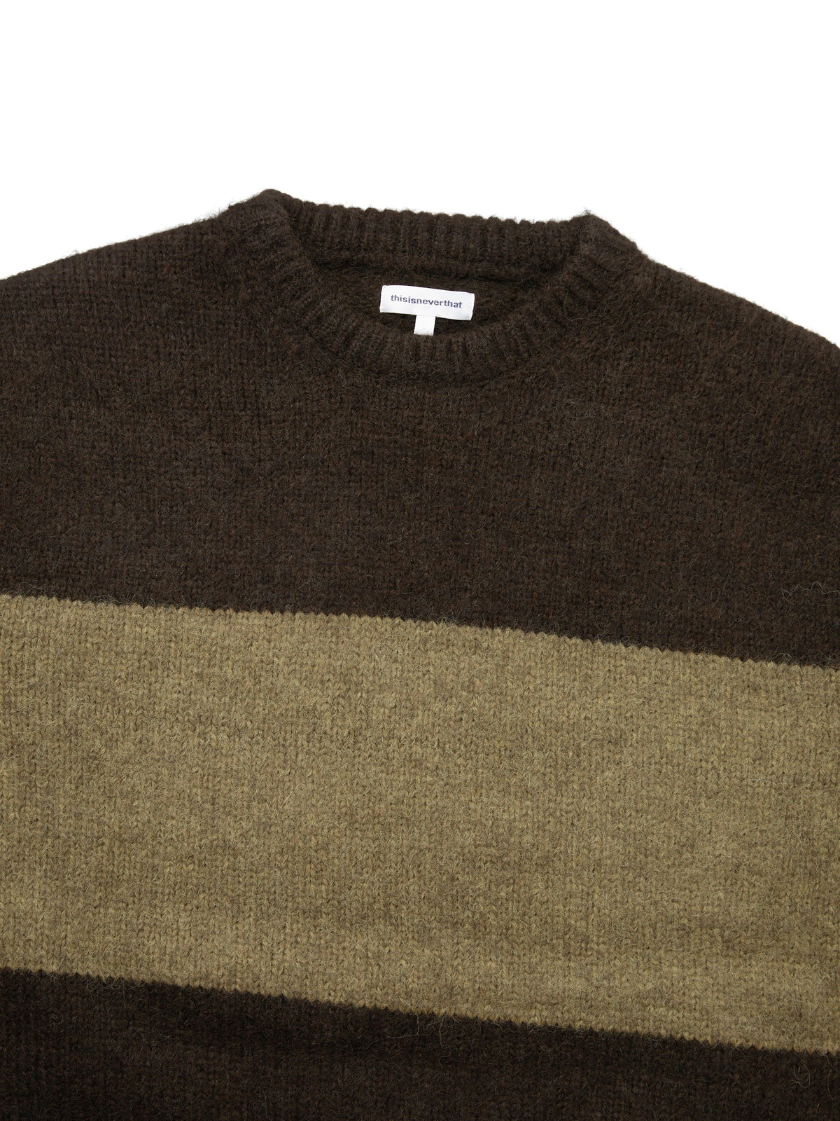 thisisneverthat - Big Lined Knit Sweater (Brown) product image 2 | TRAB K-Fashion Australia