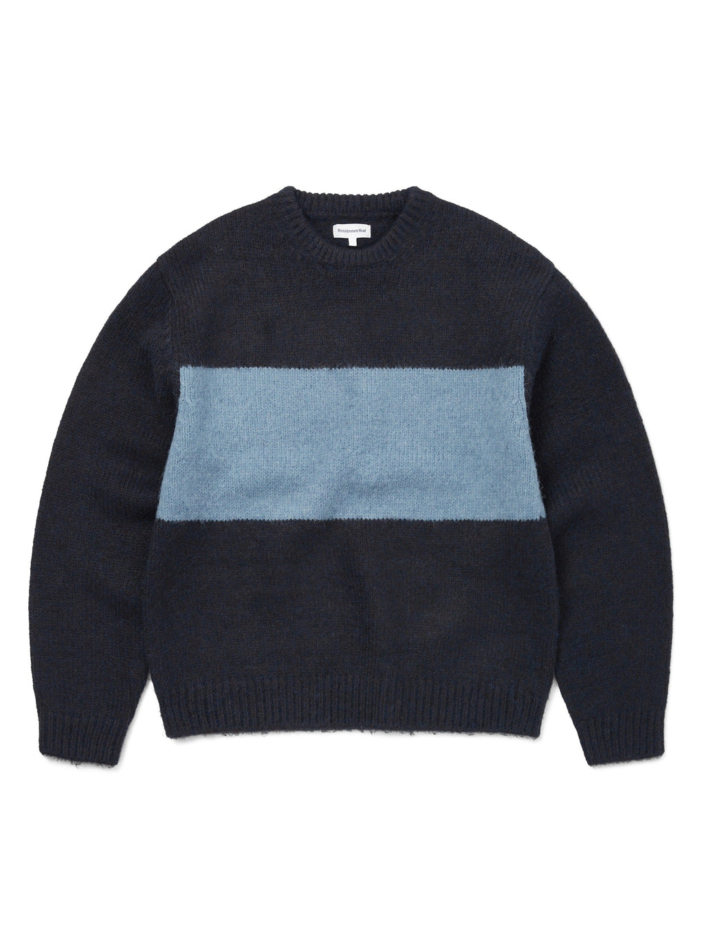 thisisneverthat - Big Lined Knit Sweater (Navy) product image 1 | TRAB K-Fashion Australia