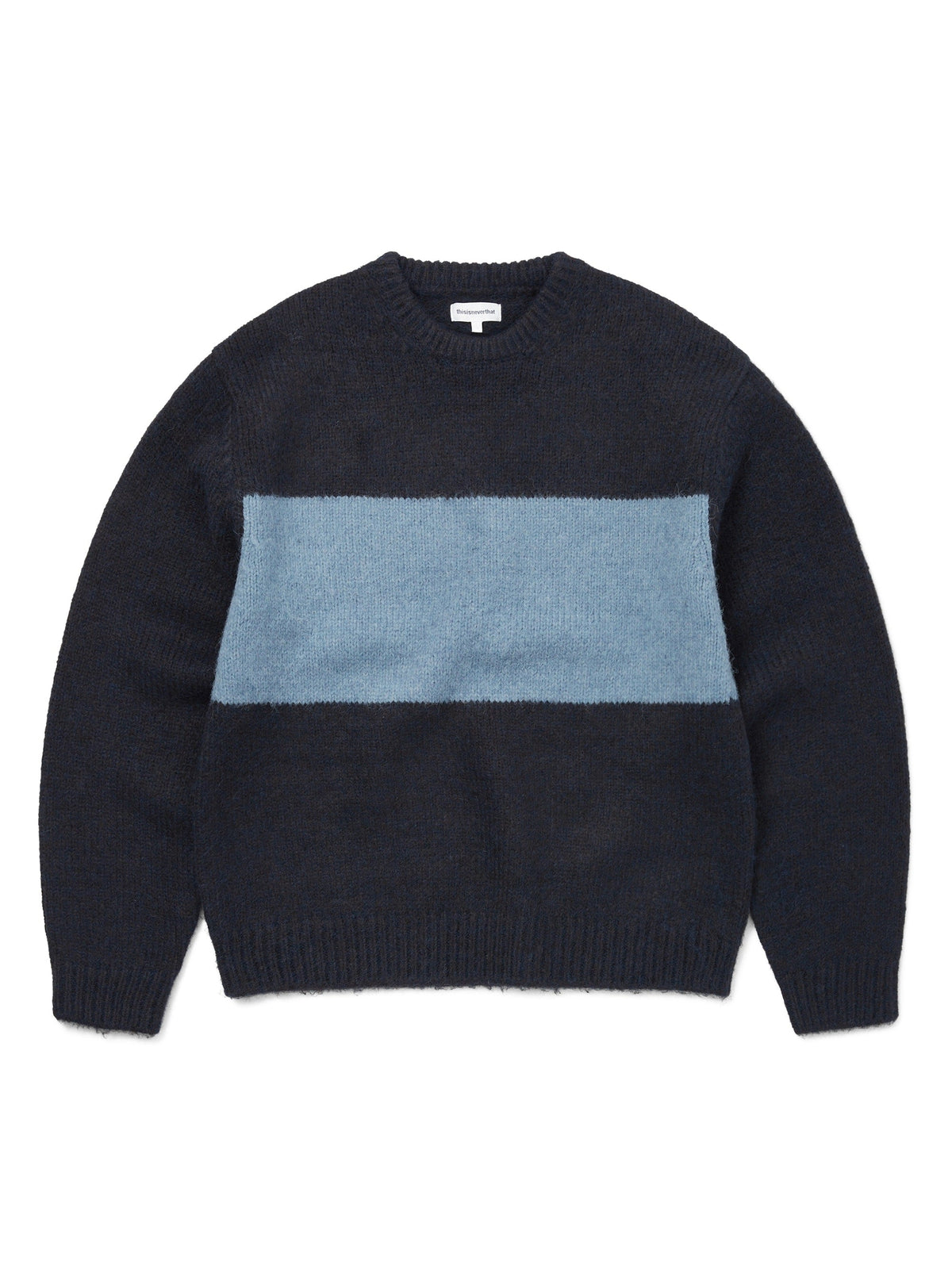 thisisneverthat - Big Lined Knit Sweater (Navy) product image 1 | TRAB K-Fashion Australia