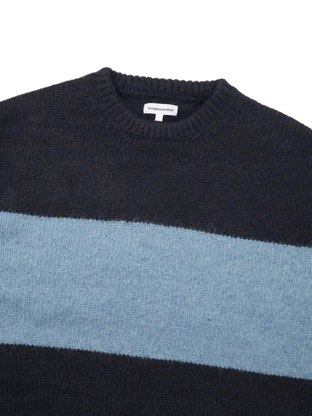 thisisneverthat - Big Lined Knit Sweater (Navy) product image 2 | TRAB K-Fashion Australia