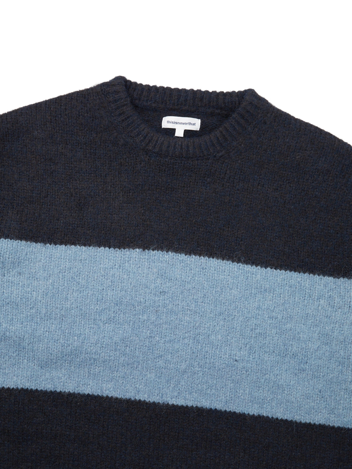 thisisneverthat - Big Lined Knit Sweater (Navy) product image 2 | TRAB K-Fashion Australia