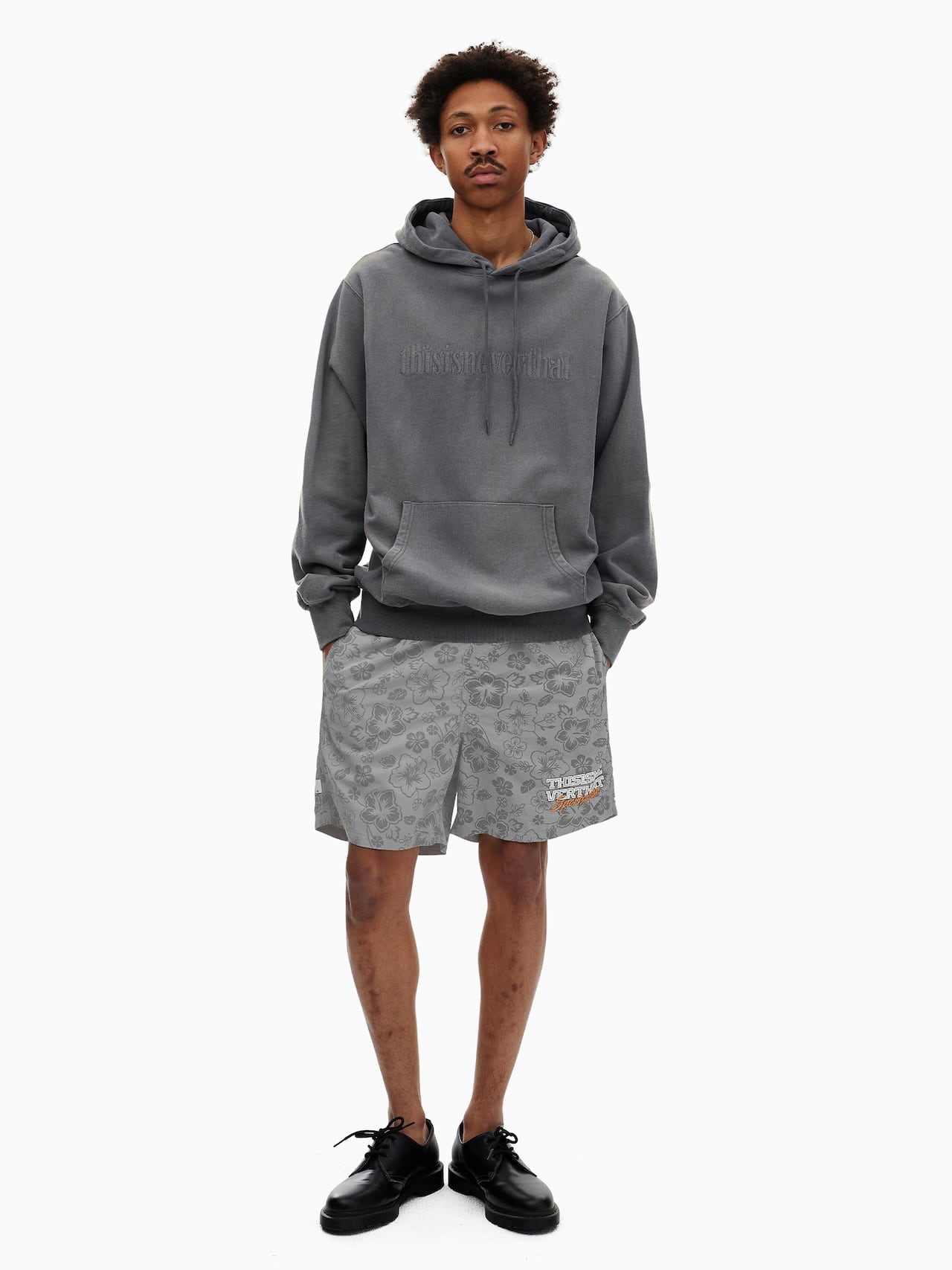 thisisneverthat - Big Logo Nylon Shorts (Grey) product image 7 | TRAB K-Fashion Australia