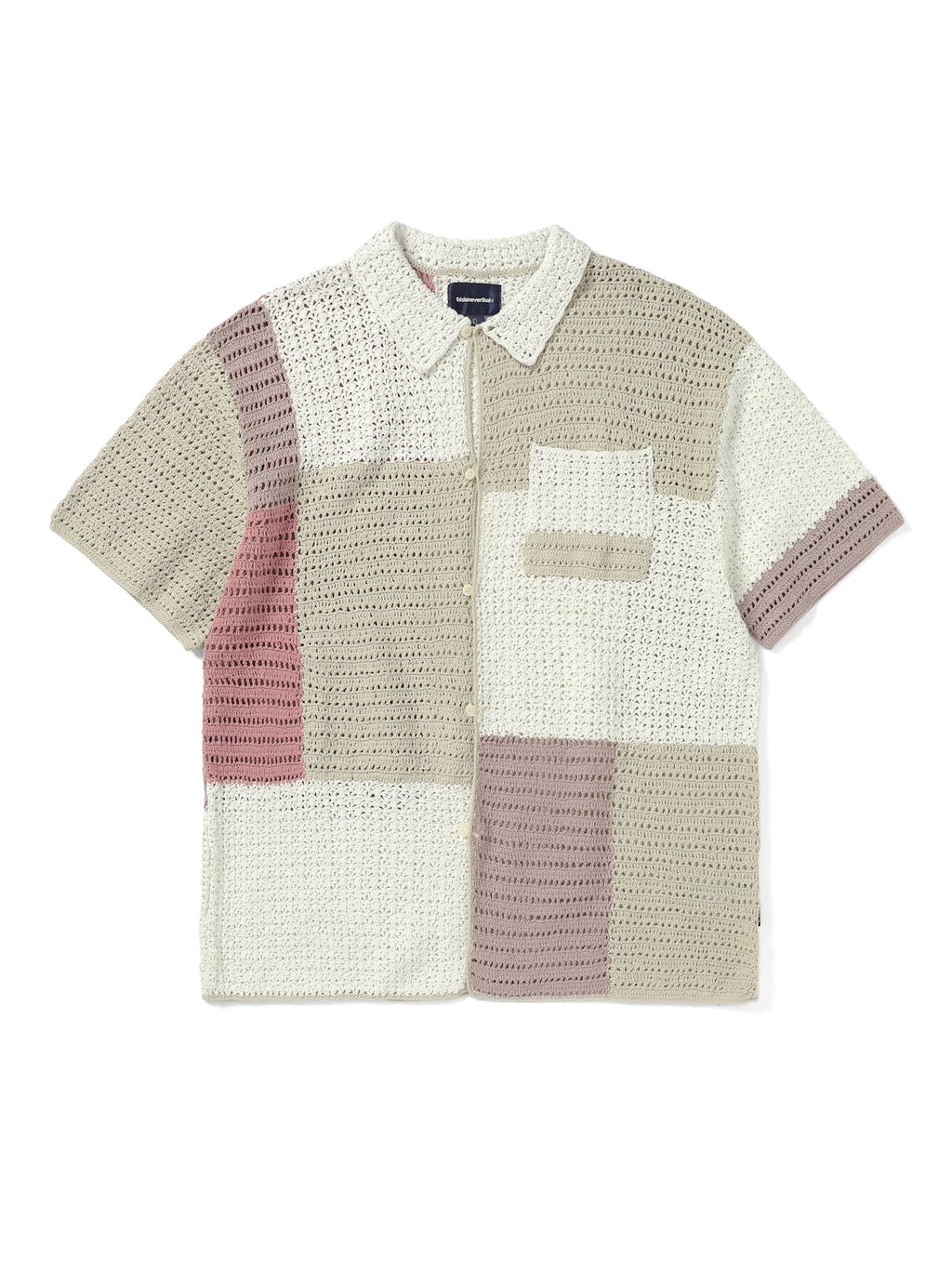 thisisneverthat - Block Crochet Knit S/S Shirt (Ivory) product image 1 | TRAB K-Fashion Australia
