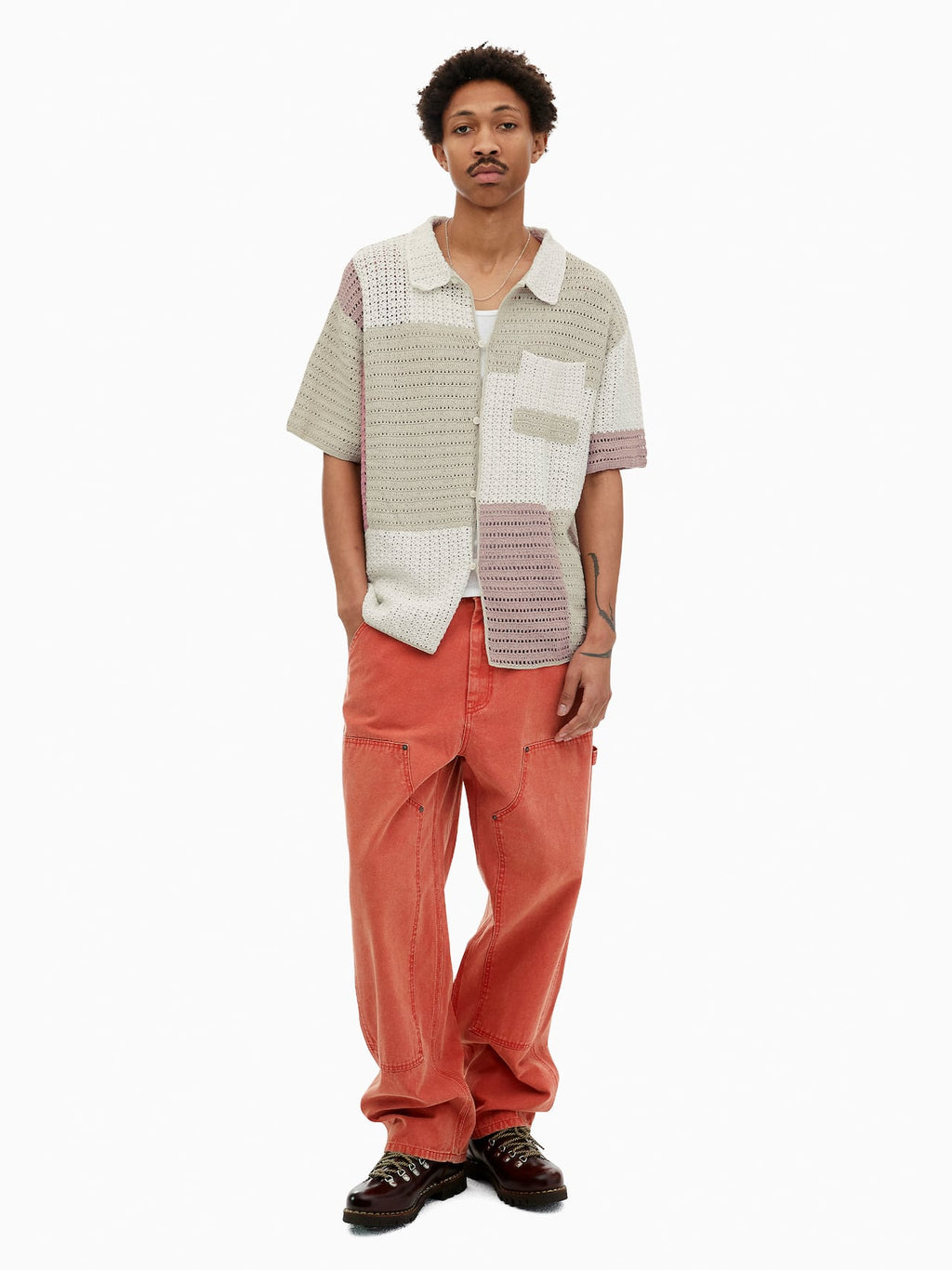 thisisneverthat - Block Crochet Knit S/S Shirt (Ivory) product image 5 | TRAB K-Fashion Australia