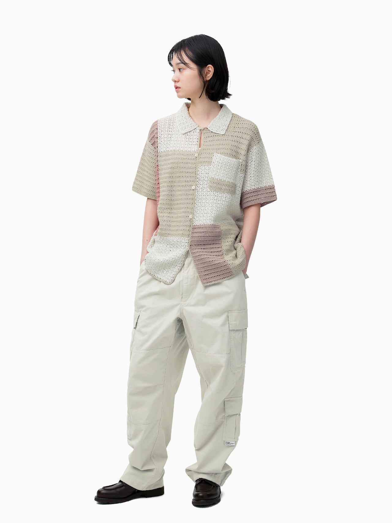thisisneverthat - Block Crochet Knit S/S Shirt (Ivory) product image 6 | TRAB K-Fashion Australia