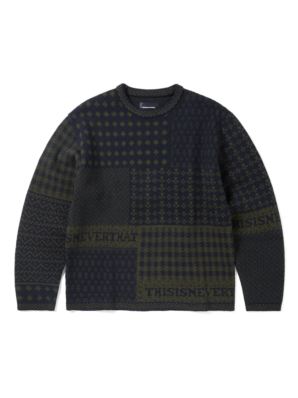 thisisneverthat - Block Knit L/S Top (Navy) product image 1 | TRAB K-Fashion Australia