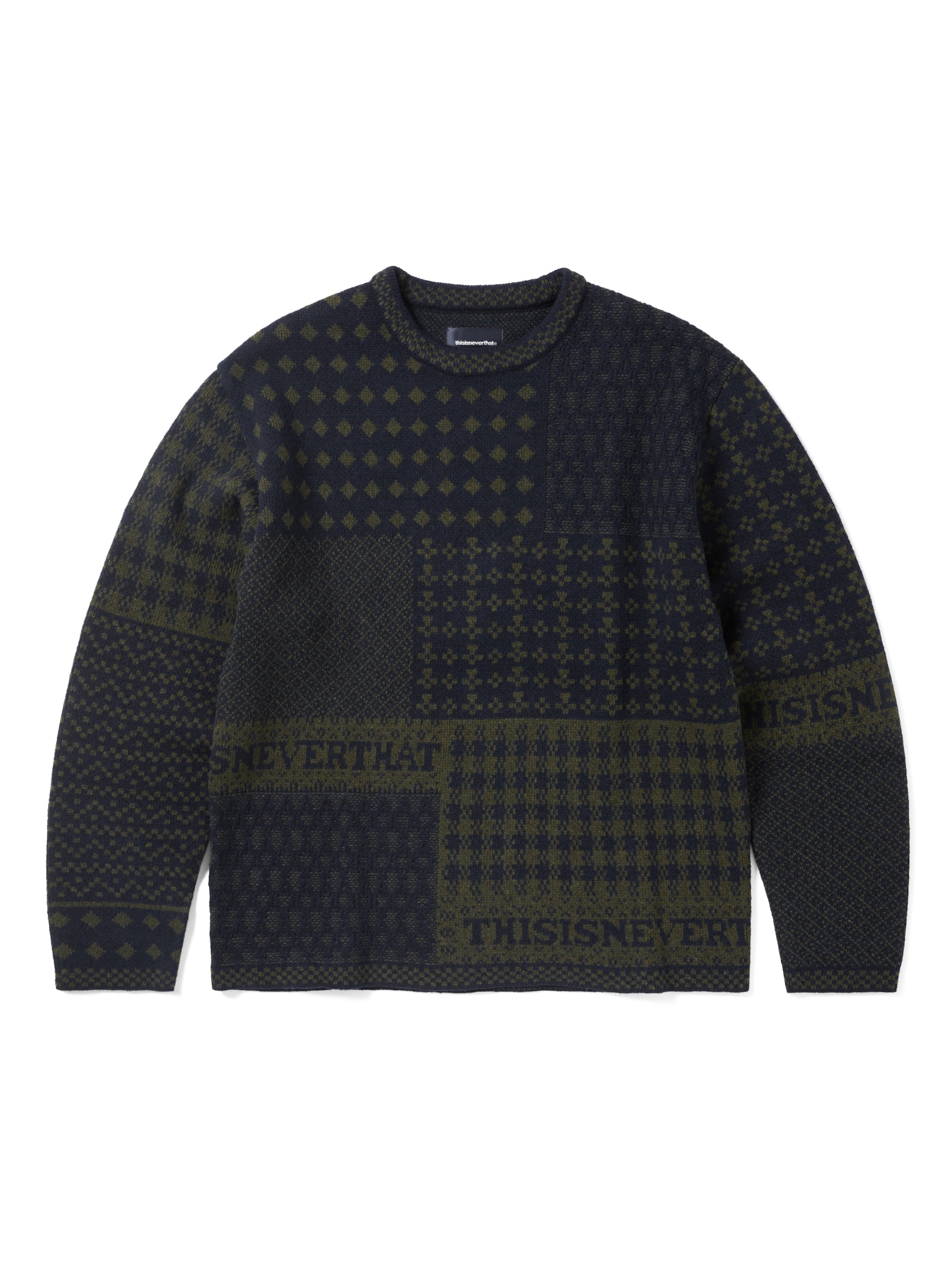 thisisneverthat - Block Knit L/S Top (Navy) product image 1 | TRAB K-Fashion Australia