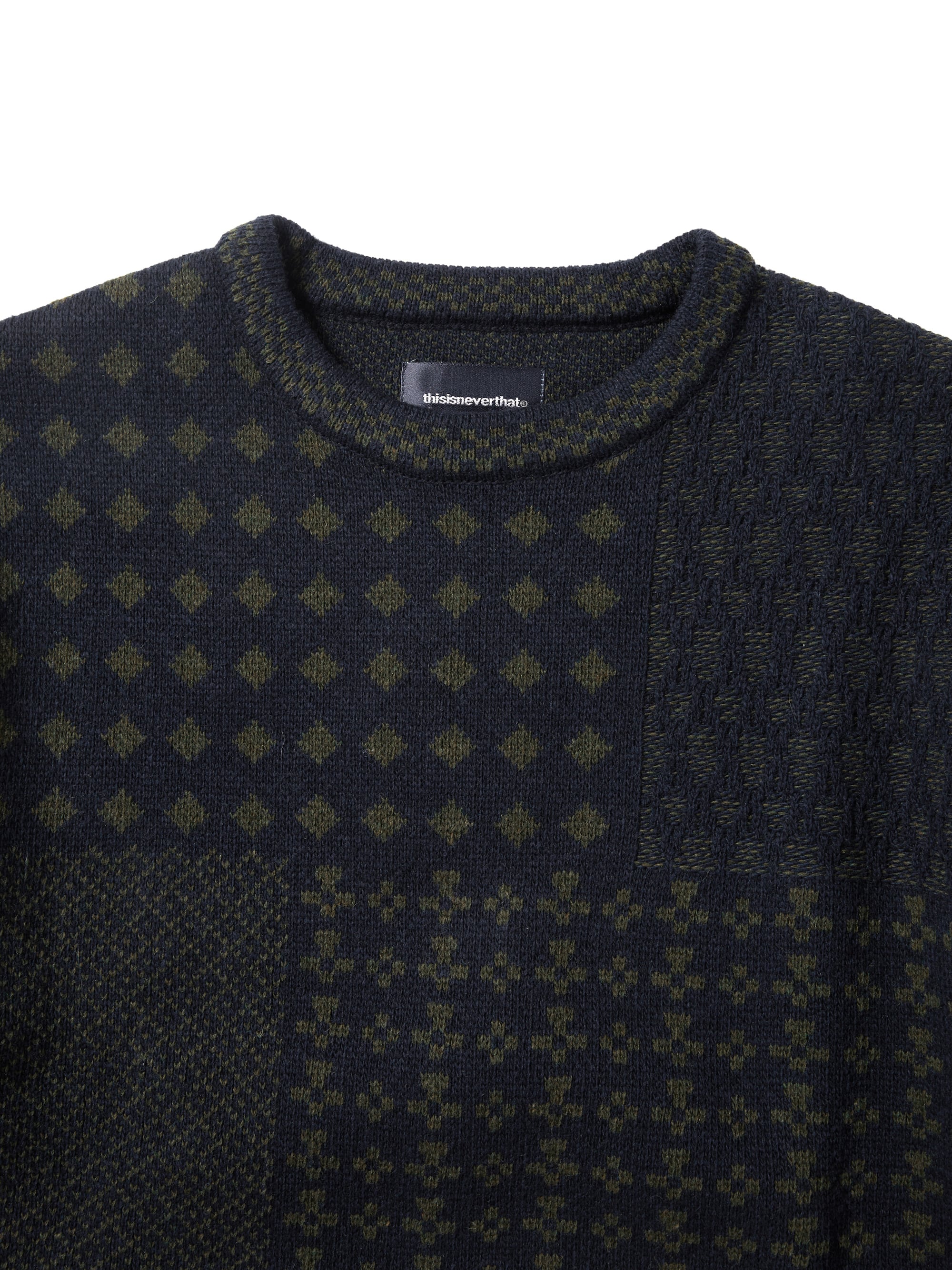 thisisneverthat - Block Knit L/S Top (Navy) product image 2 | TRAB K-Fashion Australia