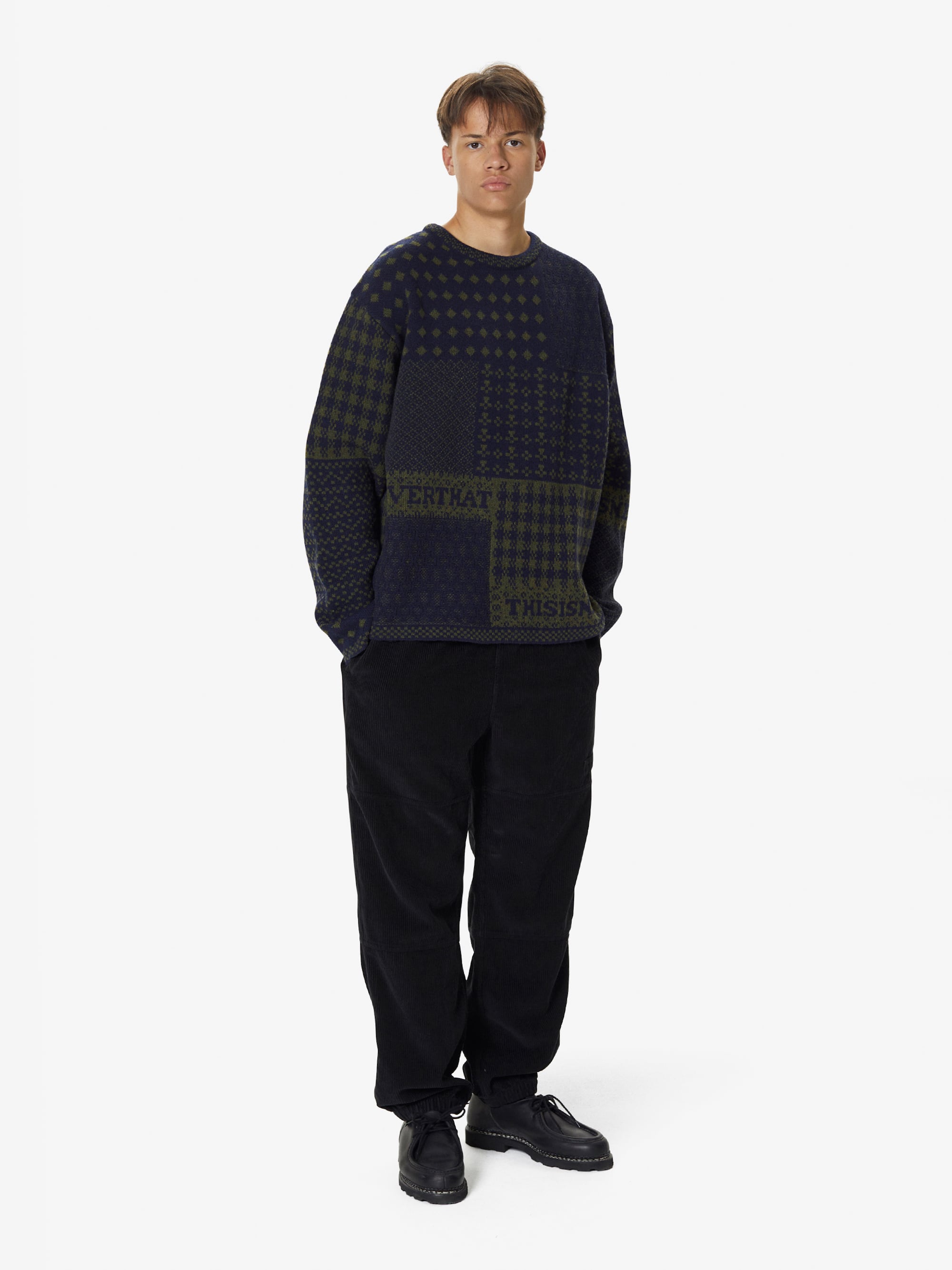 thisisneverthat - Block Knit L/S Top (Navy) product image 6 | TRAB K-Fashion Australia