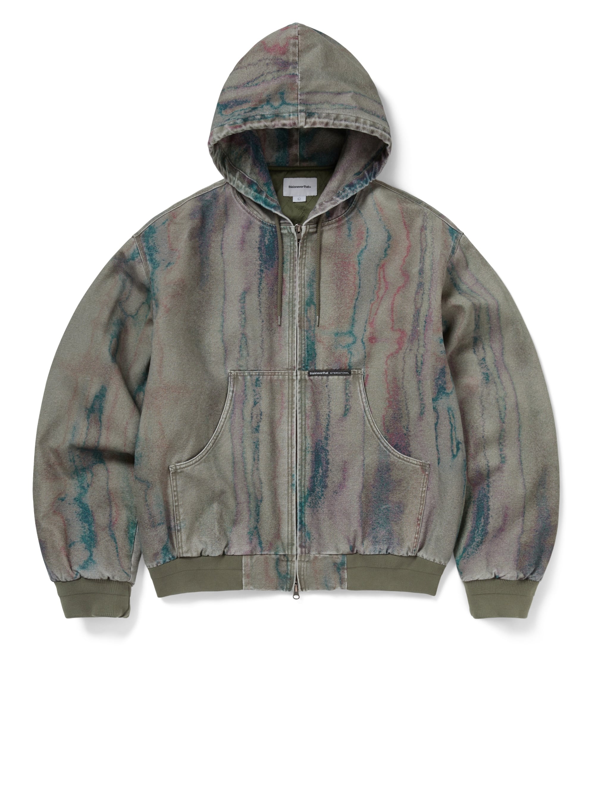 thisisneverthat - Blurred Hooded Jacket (olive) product image 1 | TRAB K-Fashion Australia