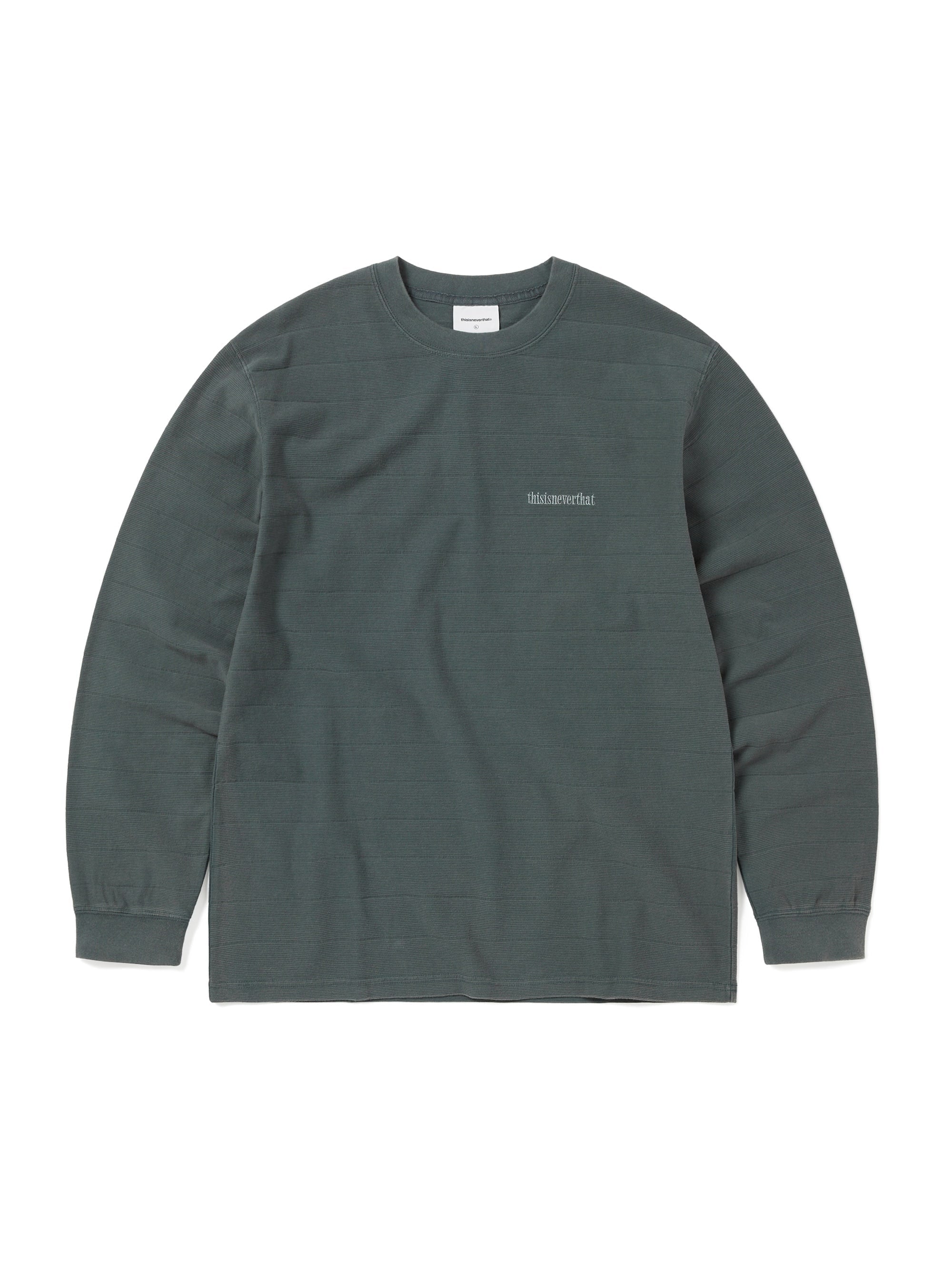 thisisneverthat - Border Jacquard L/S Tee (Blue Green) product image 1 | TRAB K-Fashion Australia