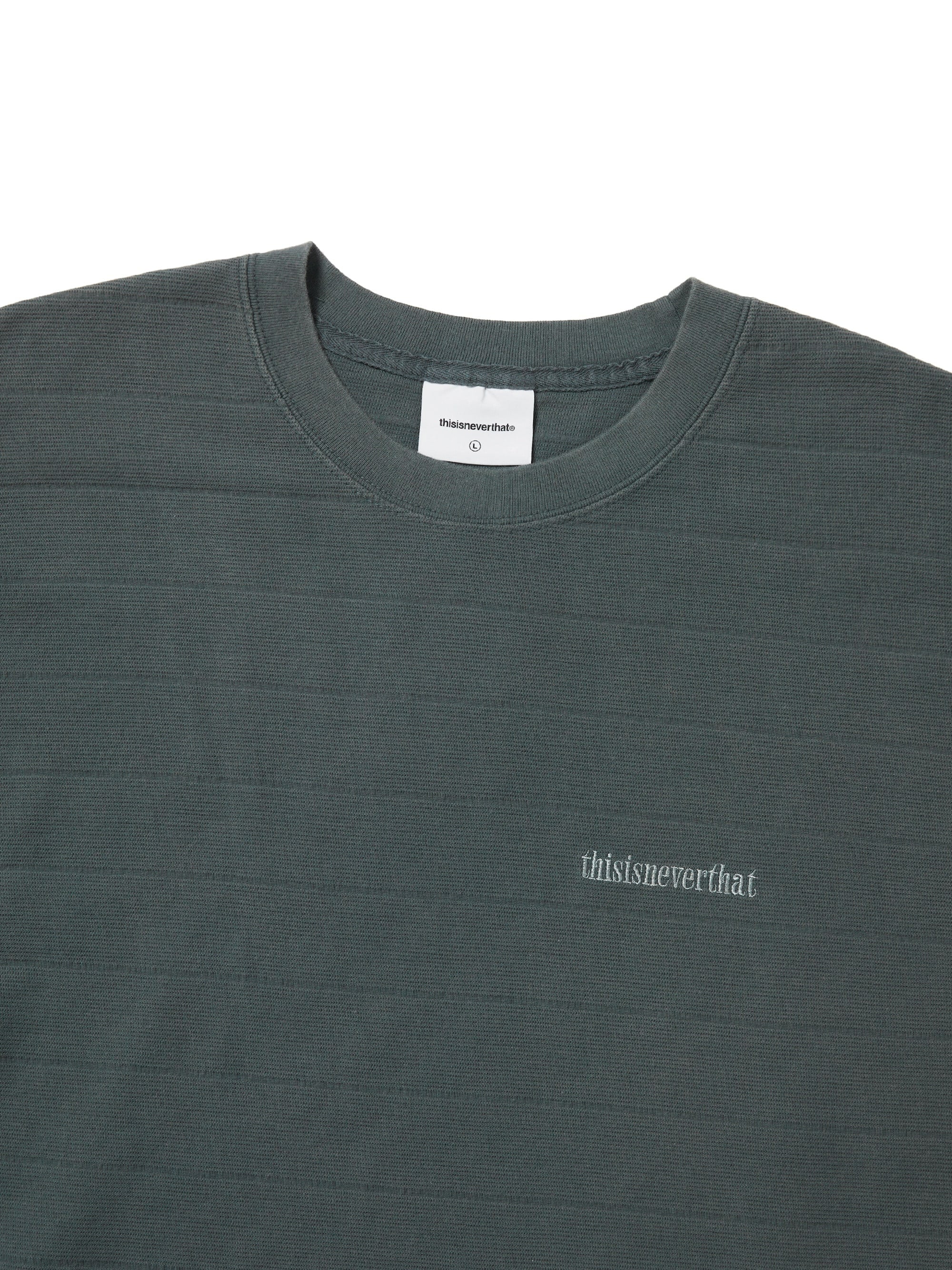 thisisneverthat - Border Jacquard L/S Tee (Blue Green) product image 2 | TRAB K-Fashion Australia
