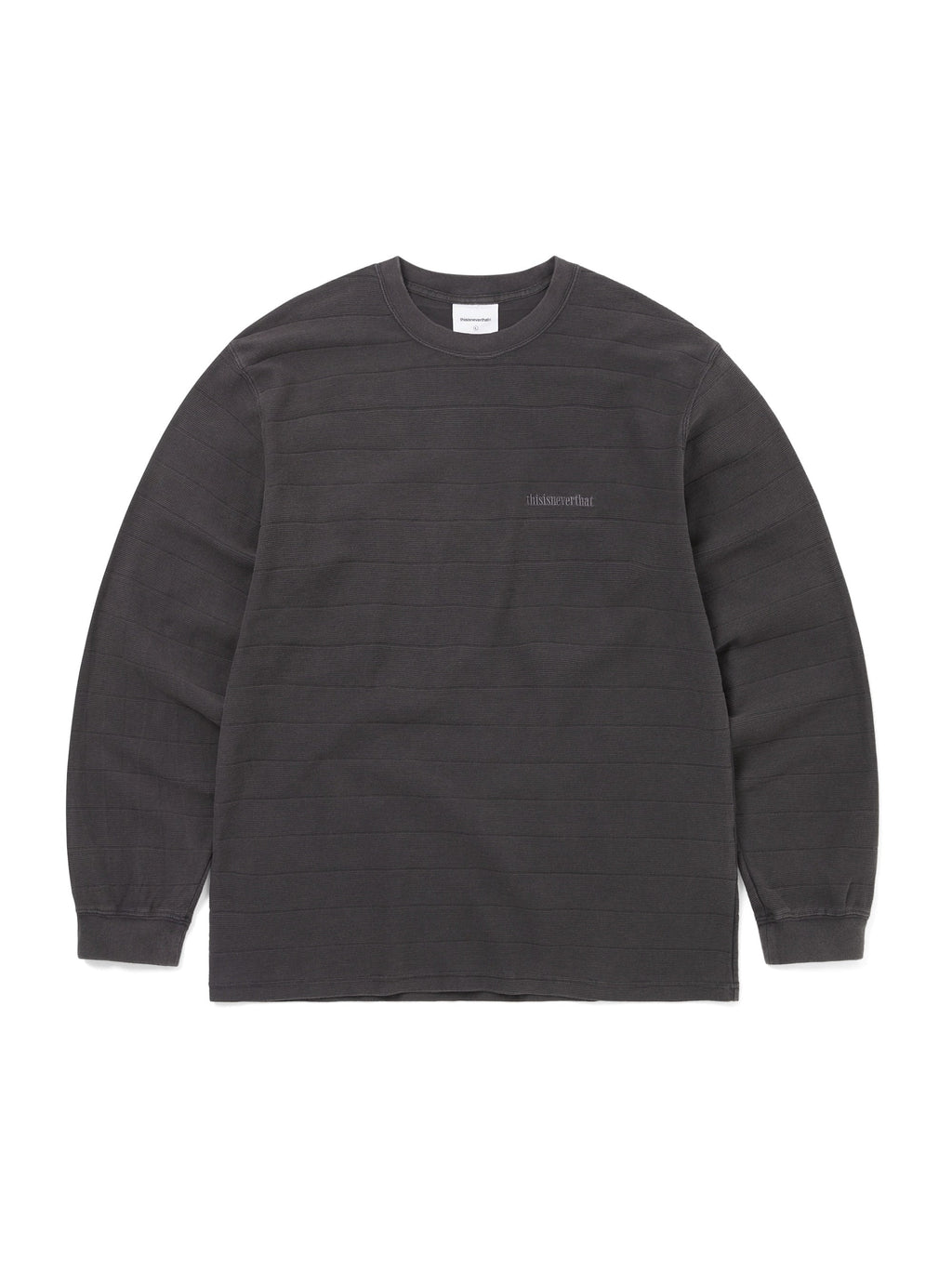 thisisneverthat - Border Jacquard L/S Tee (Black) product image 1 | TRAB K-Fashion Australia