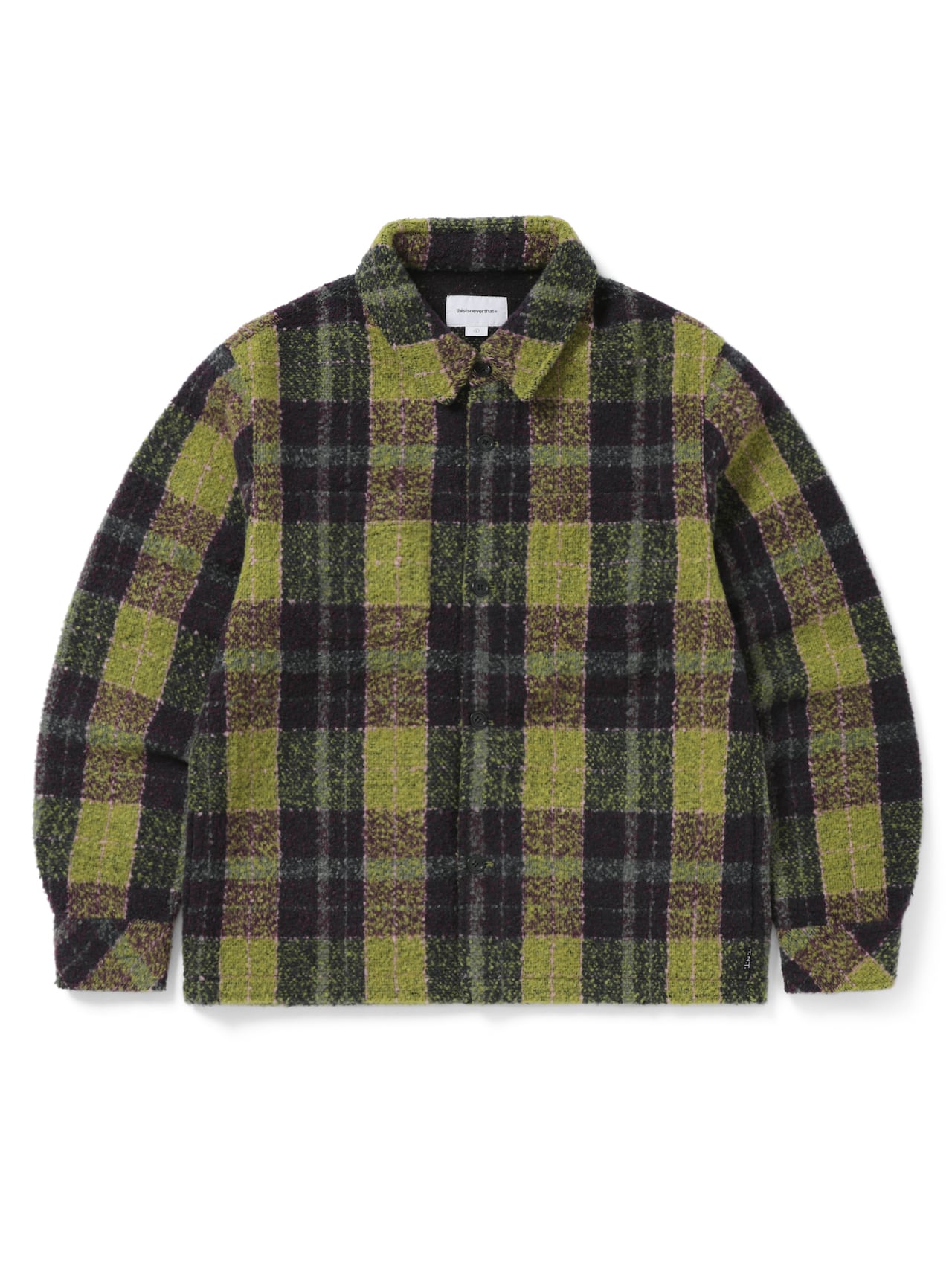 thisisneverthat - Boucle Check shirt (Olive) product image 1 | TRAB K-Fashion Australia