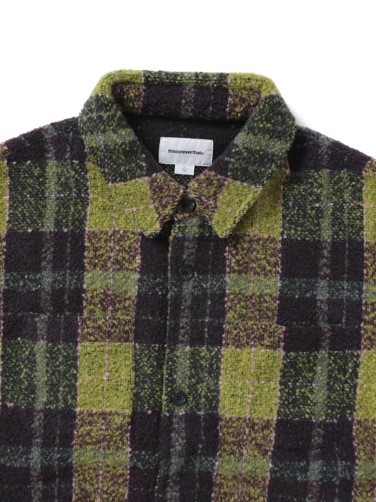 thisisneverthat - Boucle Check shirt (Olive) product image 2 | TRAB K-Fashion Australia