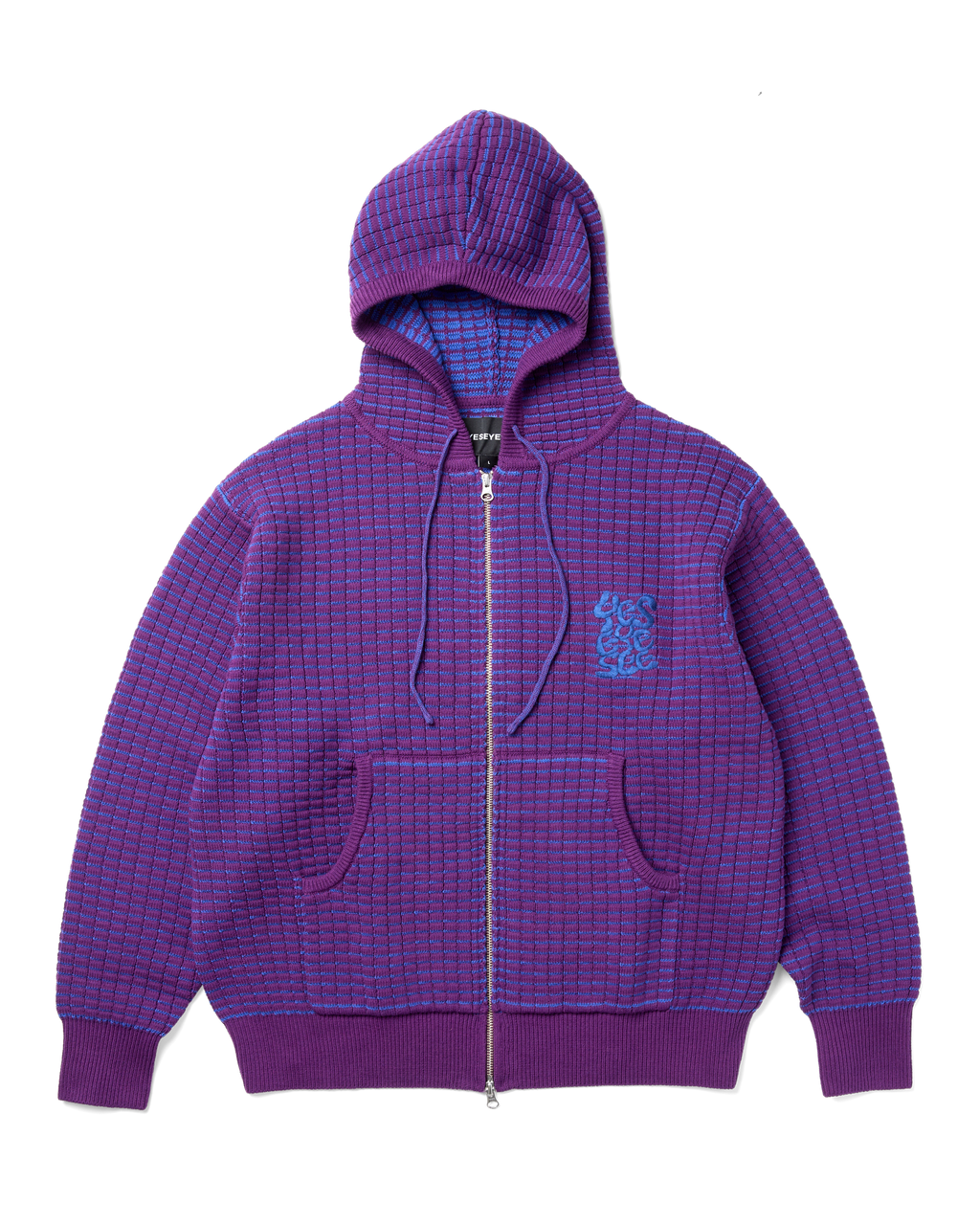 yeseyesee - Brick Pattern Knit Zip Hoodie (Purple) product image 1 | TRAB K-Fashion Australia