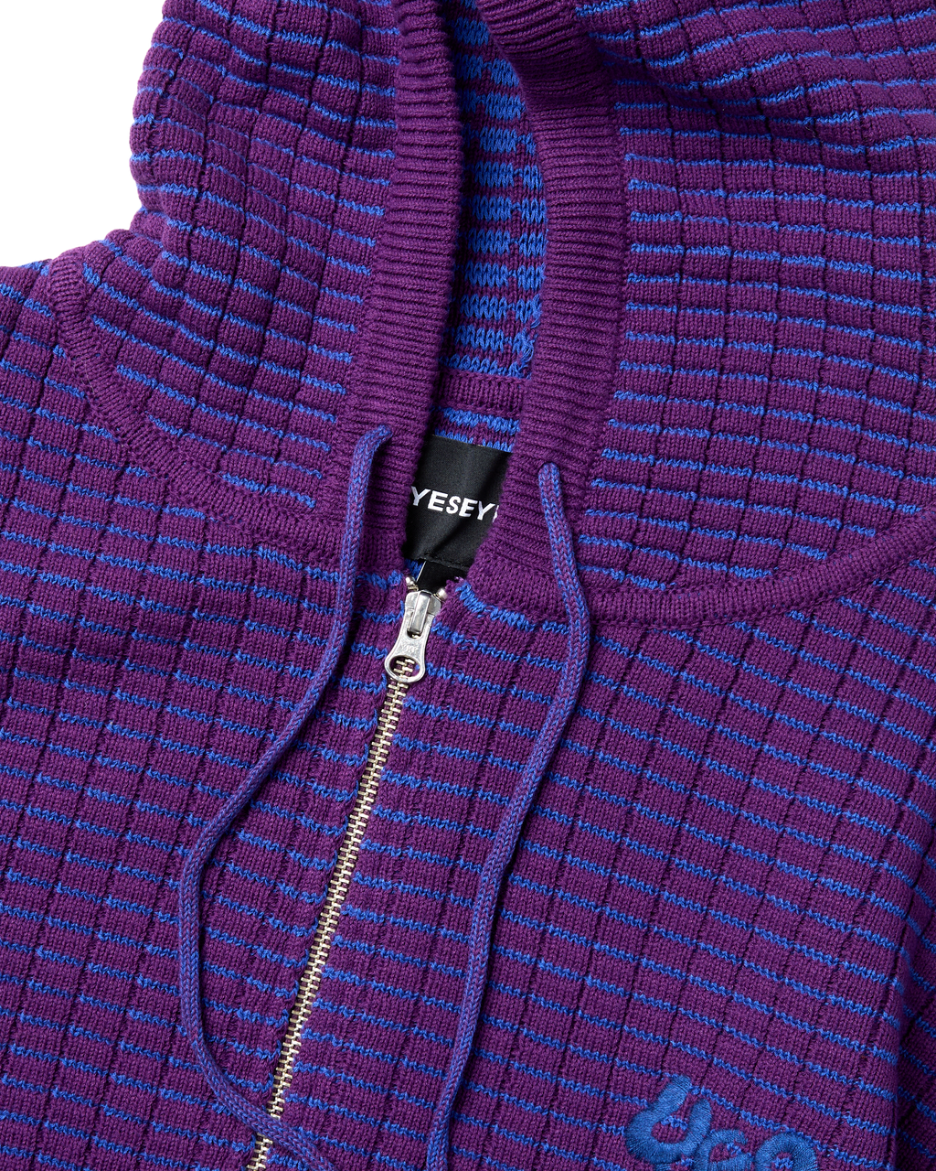 yeseyesee - Brick Pattern Knit Zip Hoodie (Purple) product image 3 | TRAB K-Fashion Australia