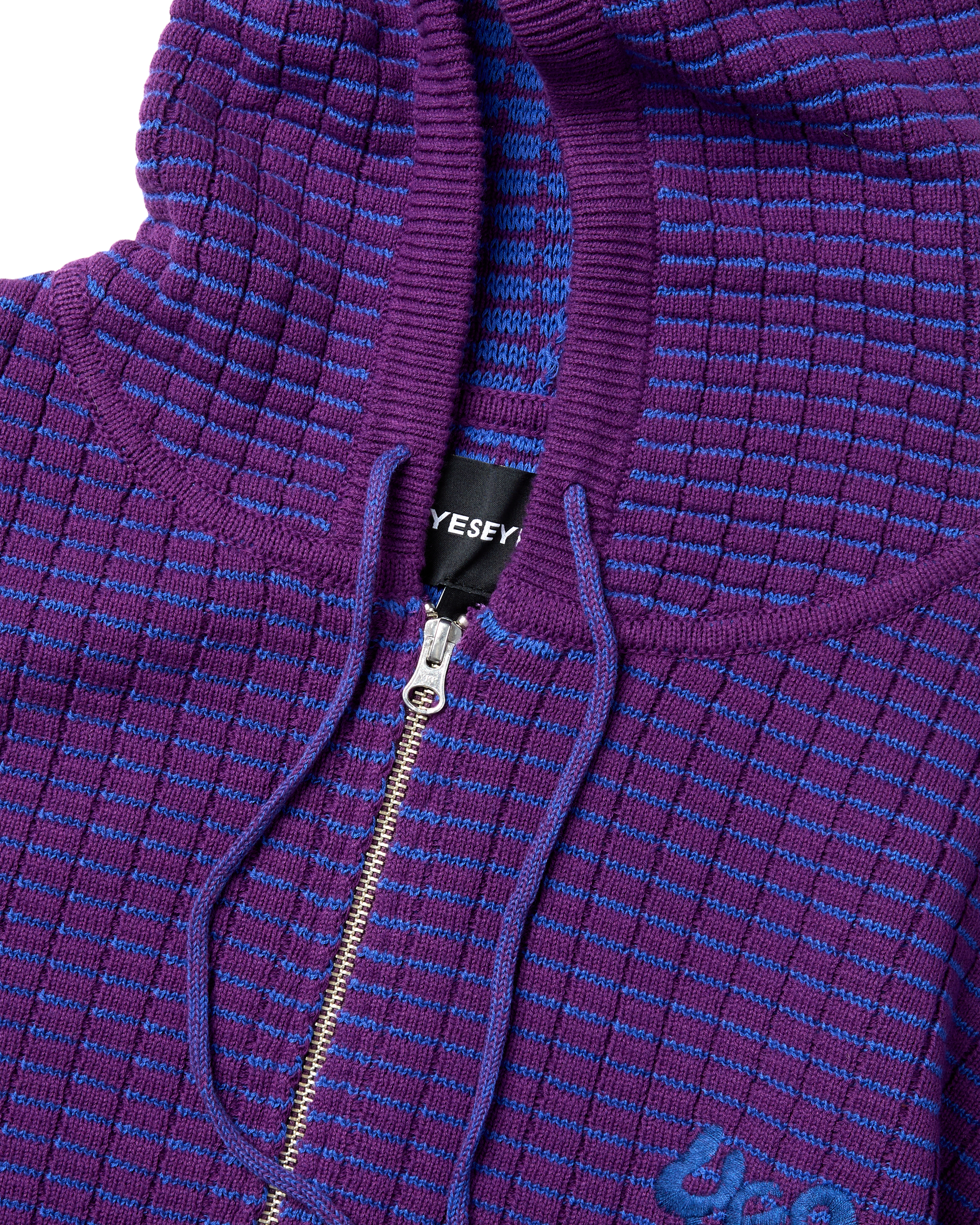 yeseyesee - Brick Pattern Knit Zip Hoodie (Purple) product image 3 | TRAB K-Fashion Australia