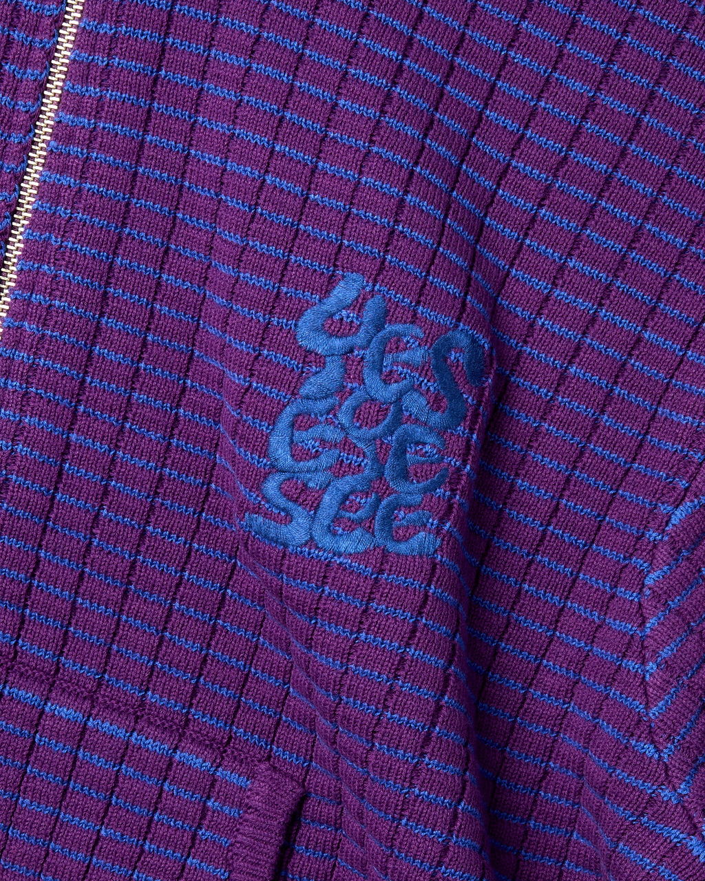 yeseyesee - Brick Pattern Knit Zip Hoodie (Purple) product image 4 | TRAB K-Fashion Australia