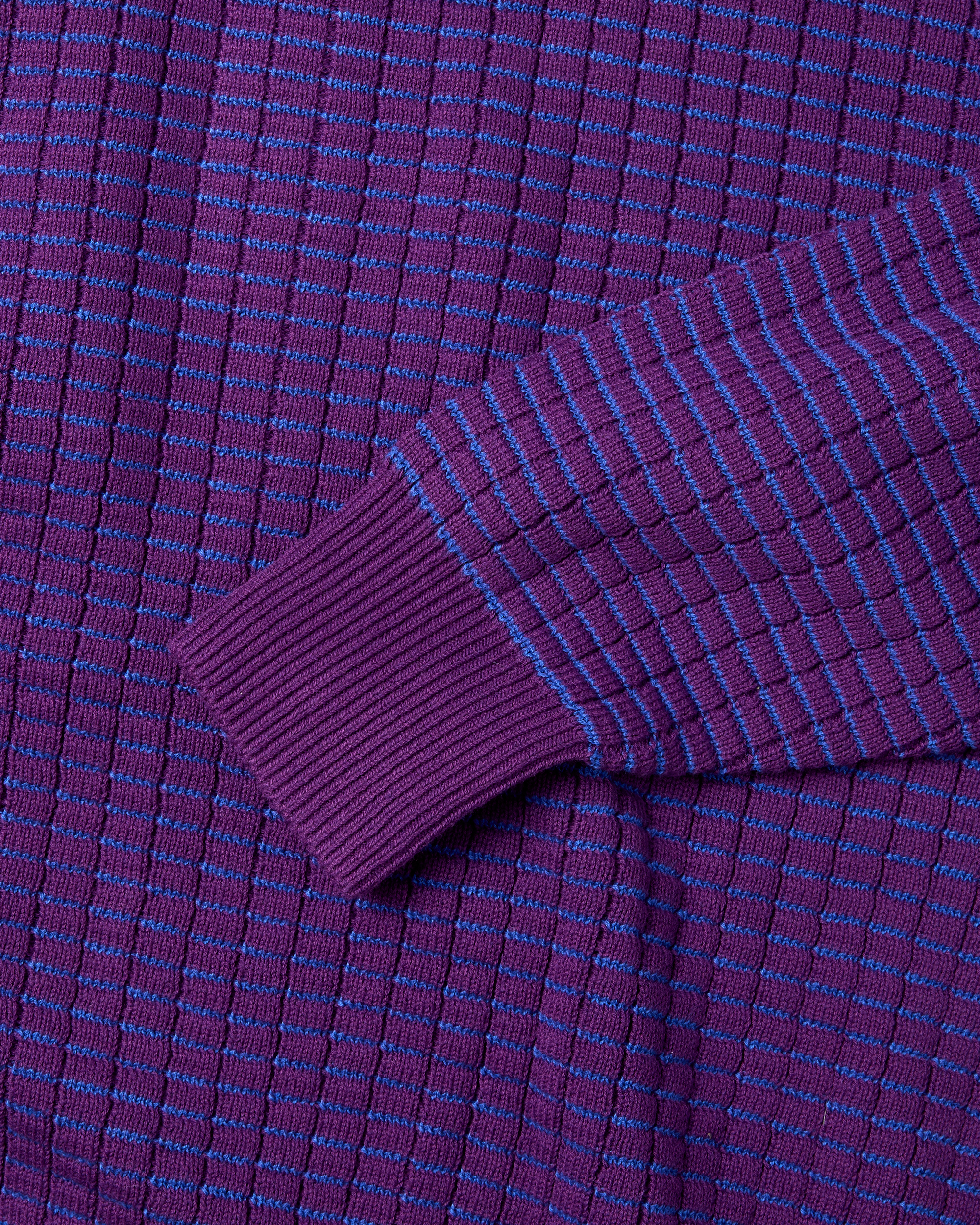 yeseyesee - Brick Pattern Knit Zip Hoodie (Purple) product image 6 | TRAB K-Fashion Australia
