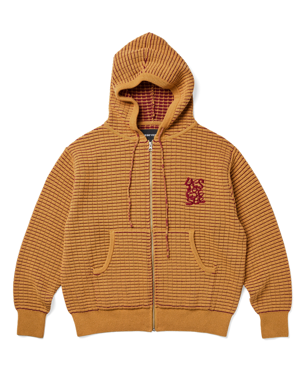 yeseyesee - Brick Pattern Knit Zip Hoodie (Yellow) product image 1 | TRAB K-Fashion Australia