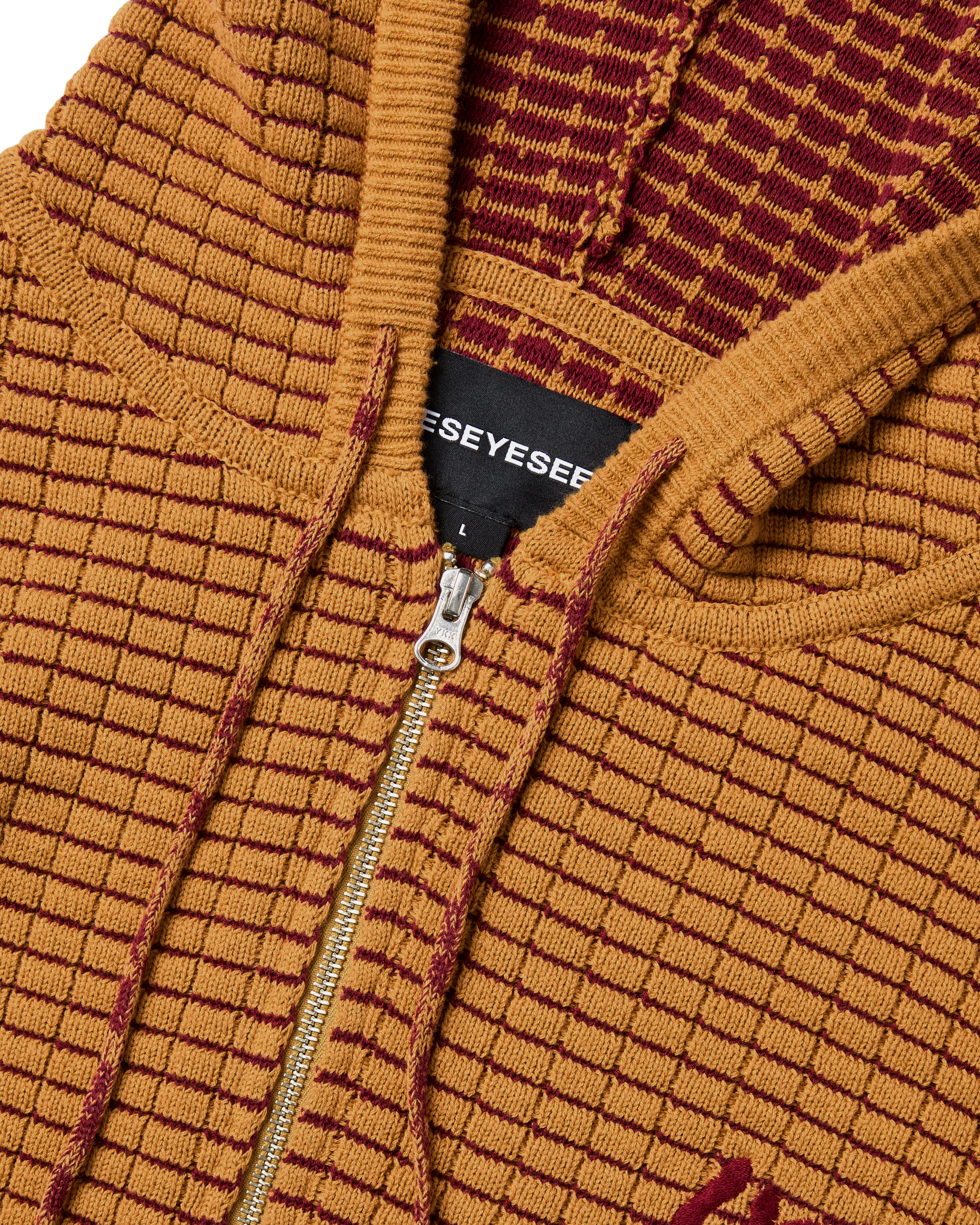 yeseyesee - Brick Pattern Knit Zip Hoodie (Yellow) product image 3 | TRAB K-Fashion Australia