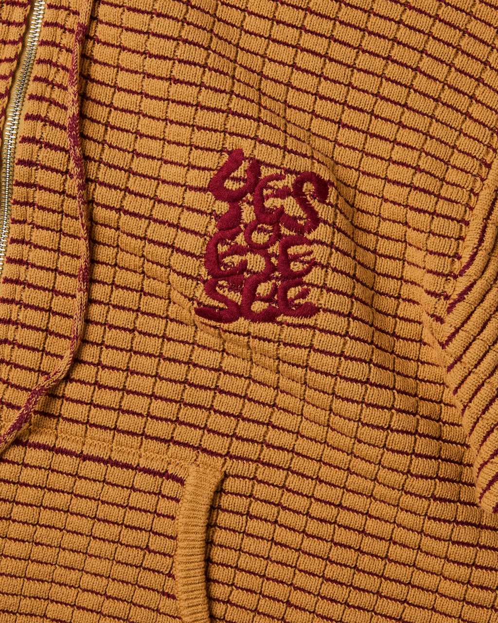 yeseyesee - Brick Pattern Knit Zip Hoodie (Yellow) product image 4 | TRAB K-Fashion Australia