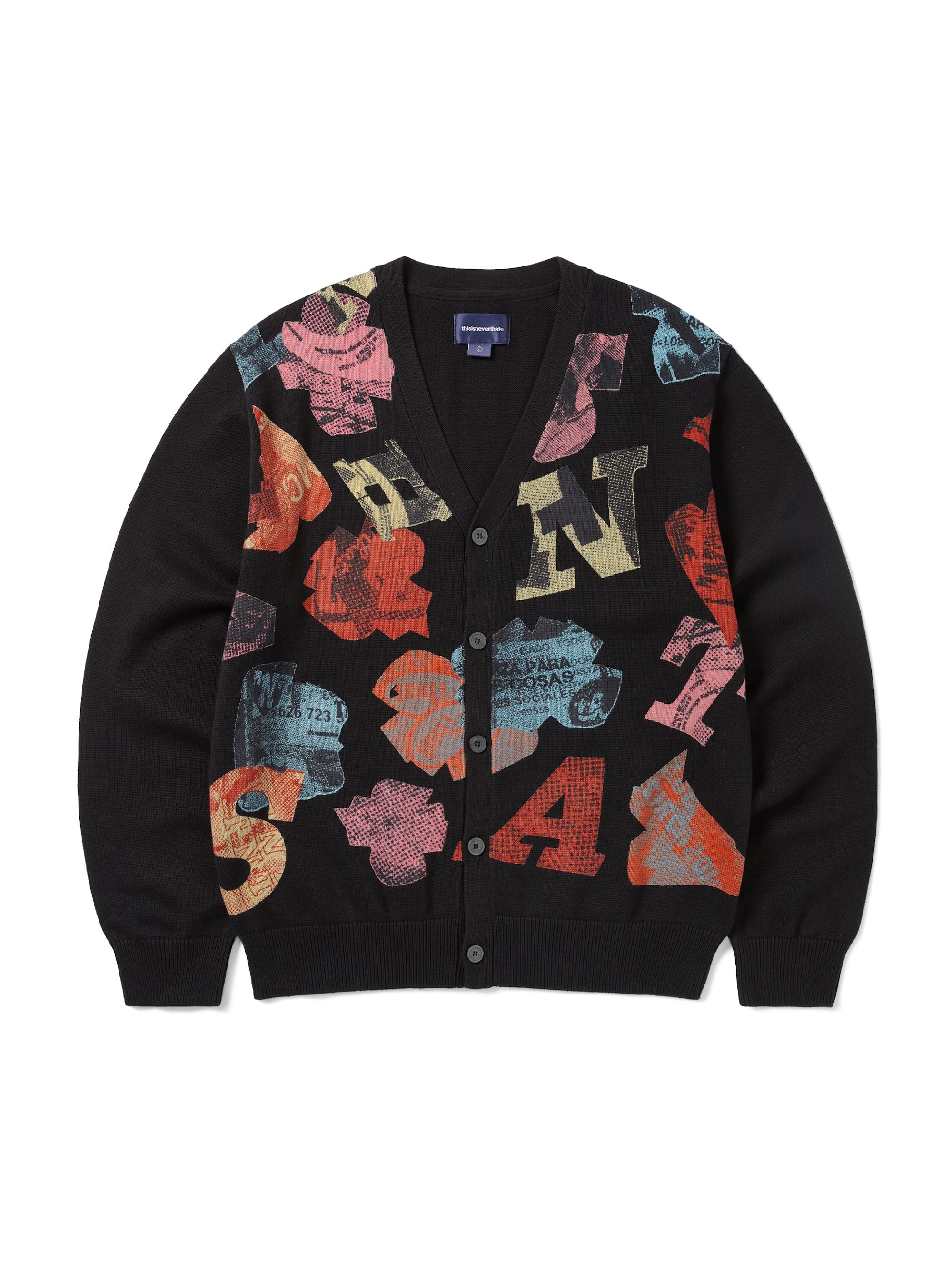thisisneverthat - Broken Logo Cardigan (Black) product image 1 | TRAB K-Fashion Australia