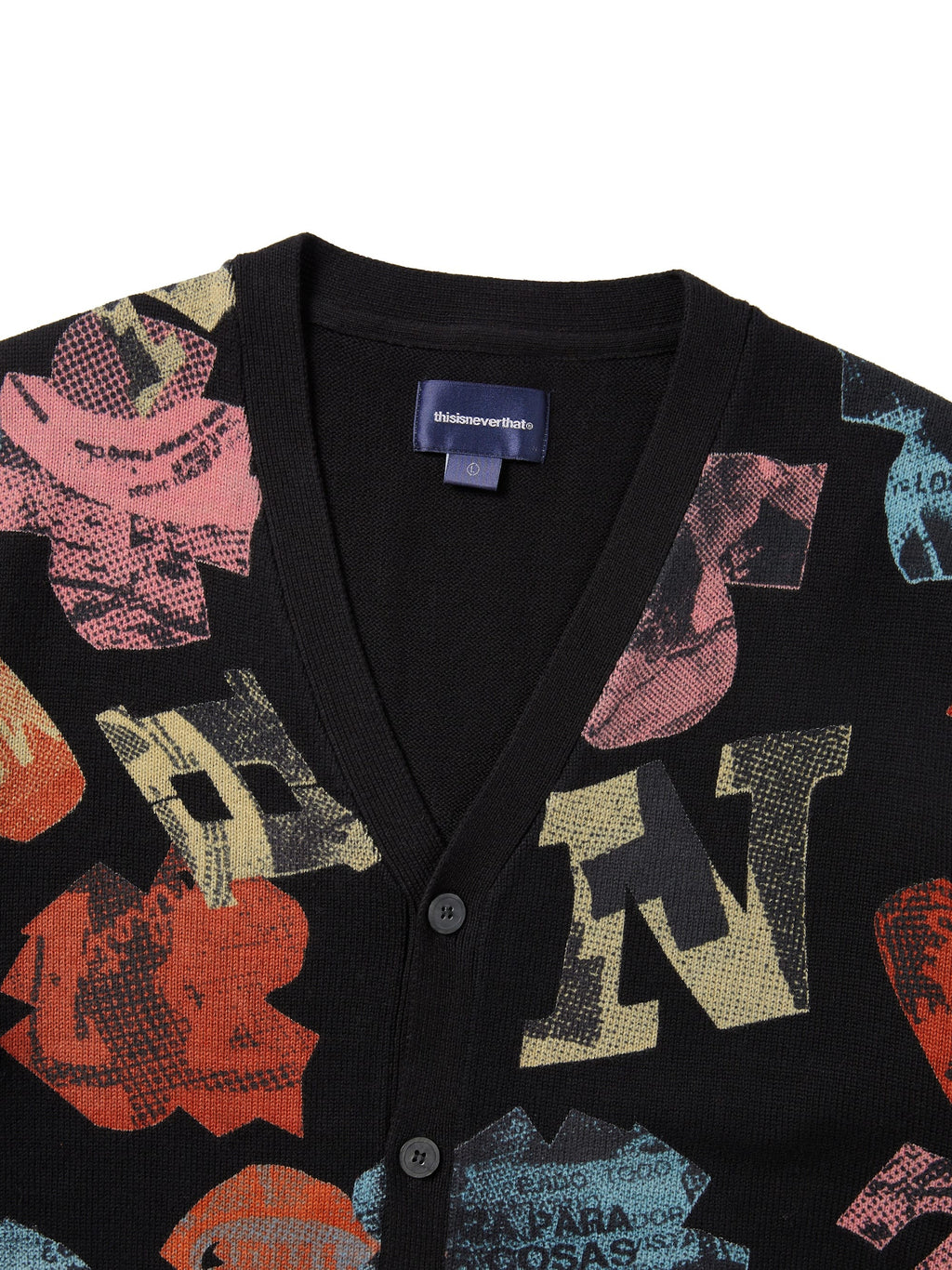 thisisneverthat - Broken Logo Cardigan (Black) product image 2 | TRAB K-Fashion Australia