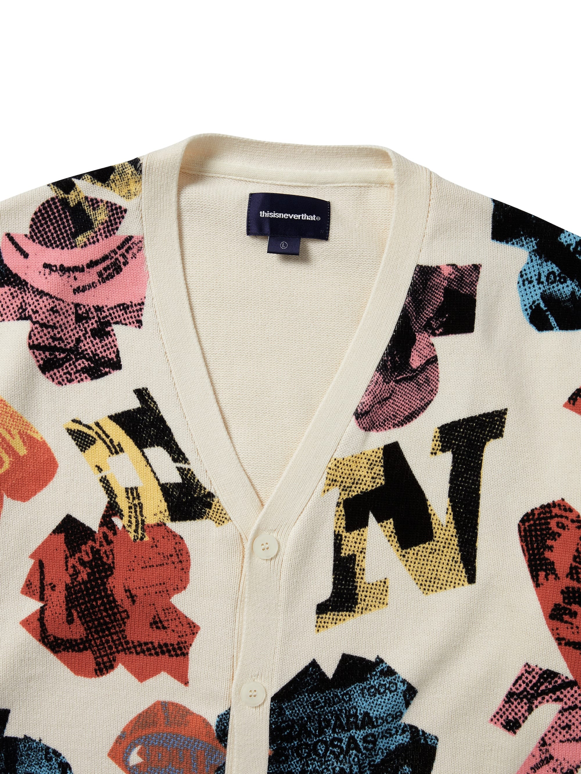 thisisneverthat - Broken Logo Cardigan (Ivory) product image 2 | TRAB K-Fashion Australia