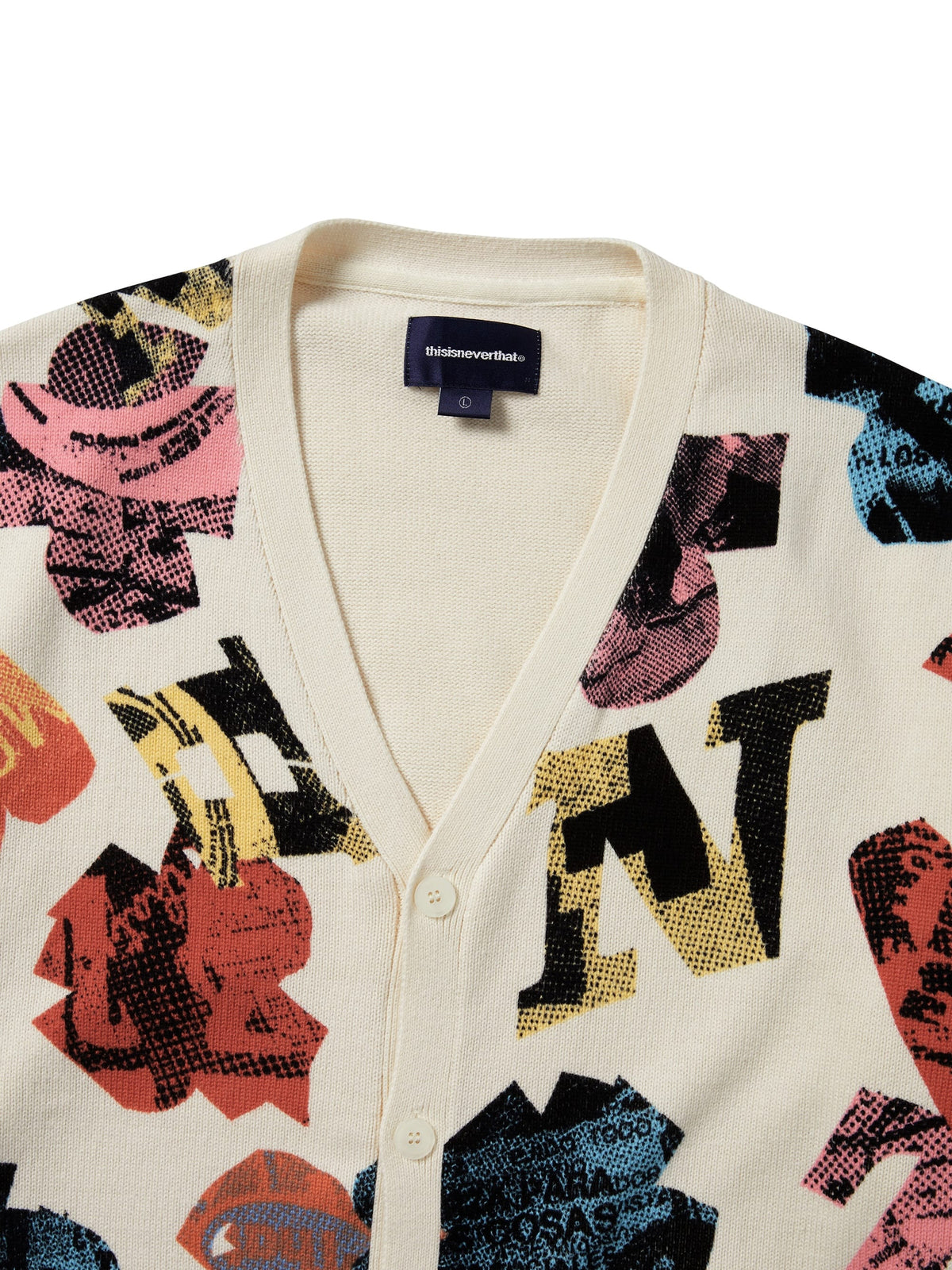 thisisneverthat - Broken Logo Cardigan (Ivory) product image 2 | TRAB K-Fashion Australia