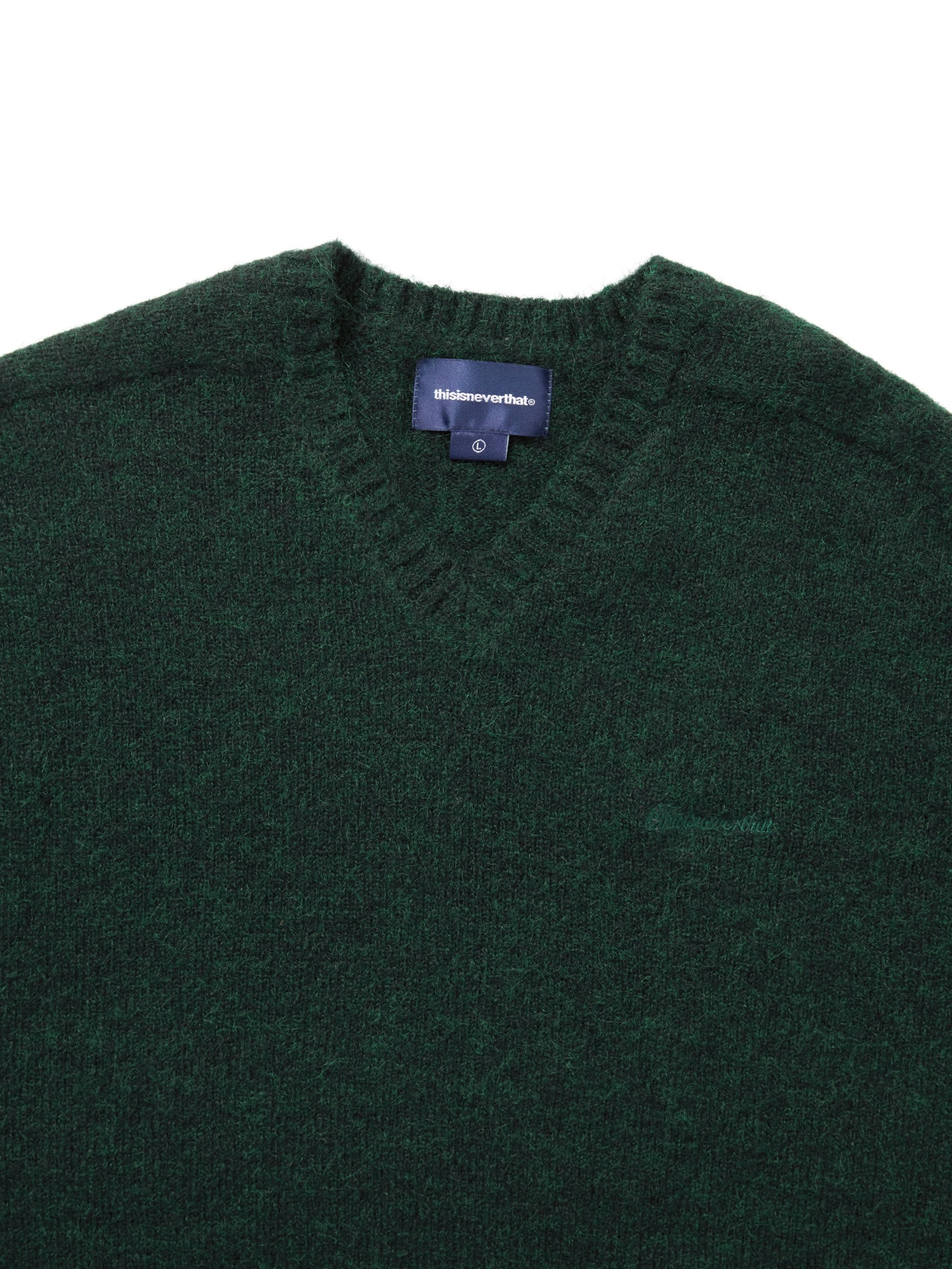 thisisneverthat - Brushed V Neck Knit Sweater (Green) product image 2 | TRAB K-Fashion Australia