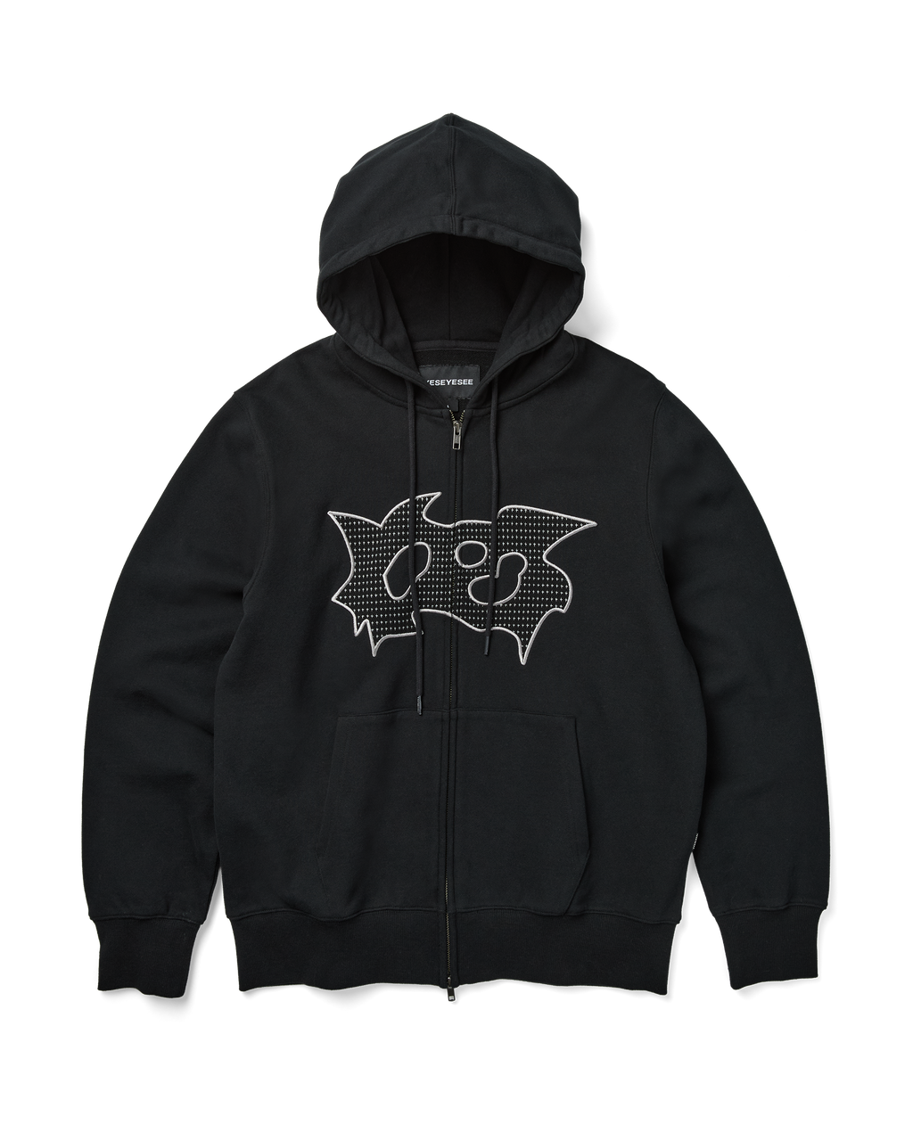 yeseyesee - Bullet Holes Zip-Up Hoodie (Black) product image 1 | TRAB K-Fashion Australia
