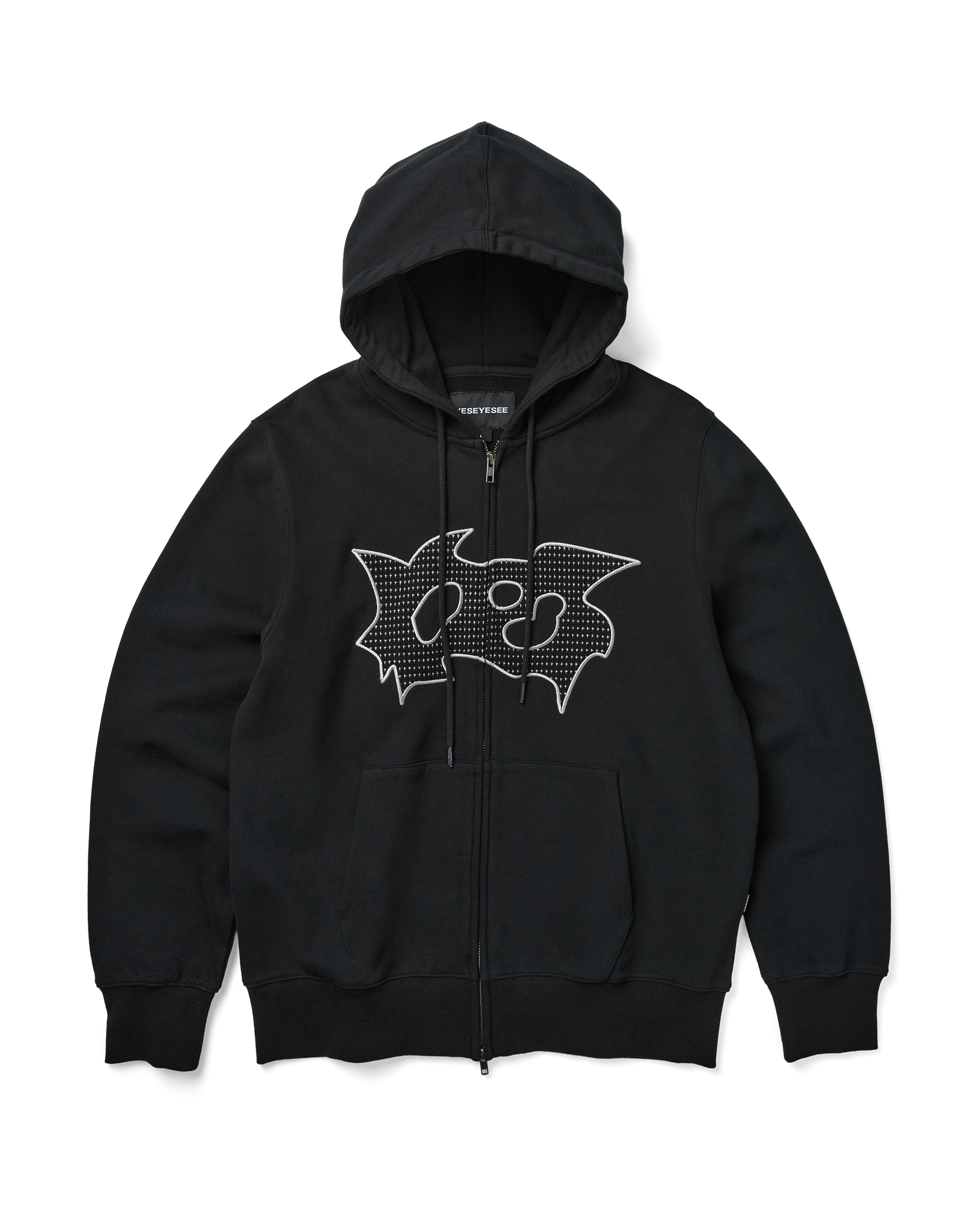 yeseyesee - Bullet Holes Zip-Up Hoodie (Black) product image 1 | TRAB K-Fashion Australia