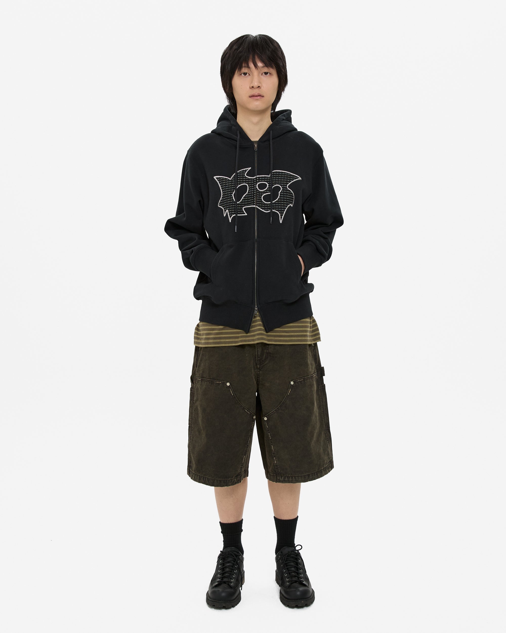 yeseyesee - Bullet Holes Zip-Up Hoodie (Black) product image 11 | TRAB K-Fashion Australia