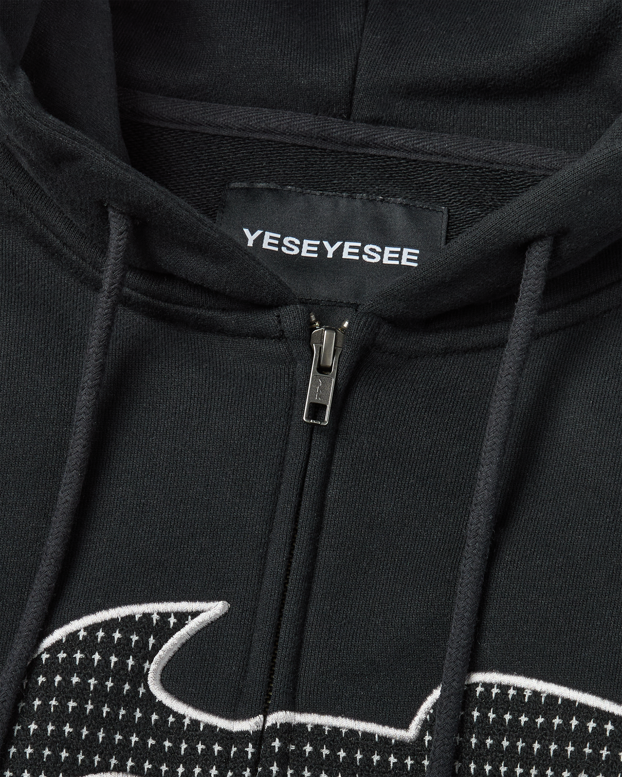 yeseyesee - Bullet Holes Zip-Up Hoodie (Black) product image 3 | TRAB K-Fashion Australia