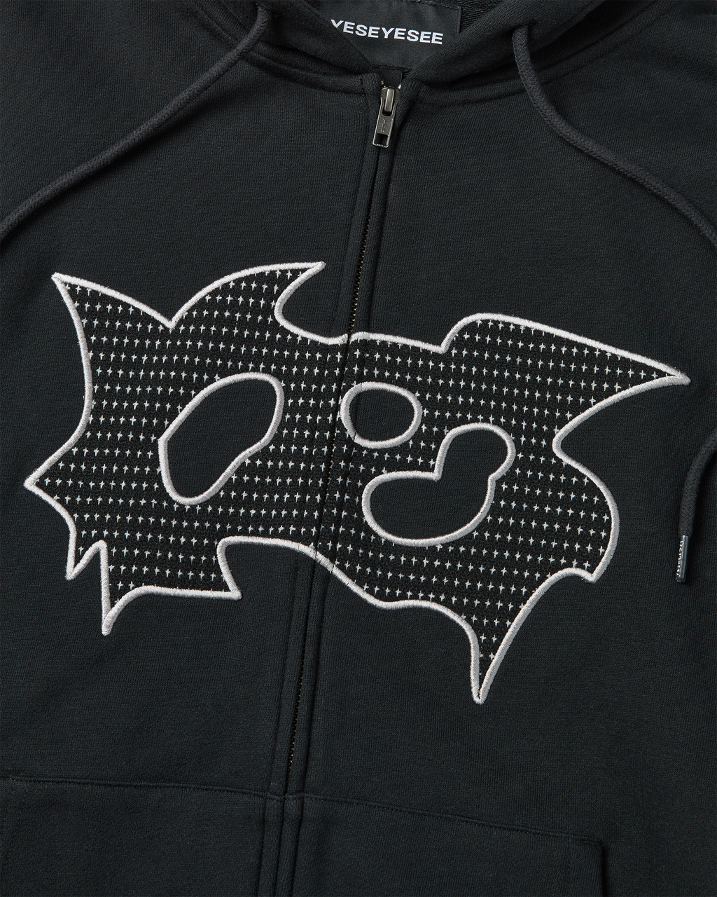 yeseyesee - Bullet Holes Zip-Up Hoodie (Black) product image 4 | TRAB K-Fashion Australia