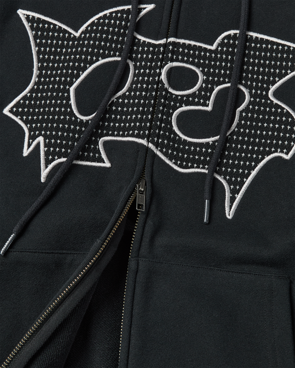 yeseyesee - Bullet Holes Zip-Up Hoodie (Black) product image 5 | TRAB K-Fashion Australia